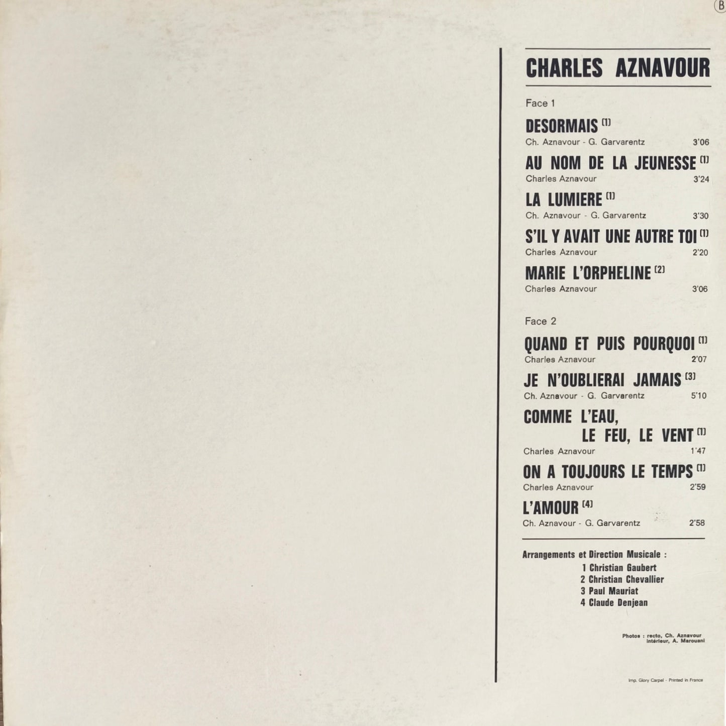 CHARLES AZNAVOUR  - Désormais...