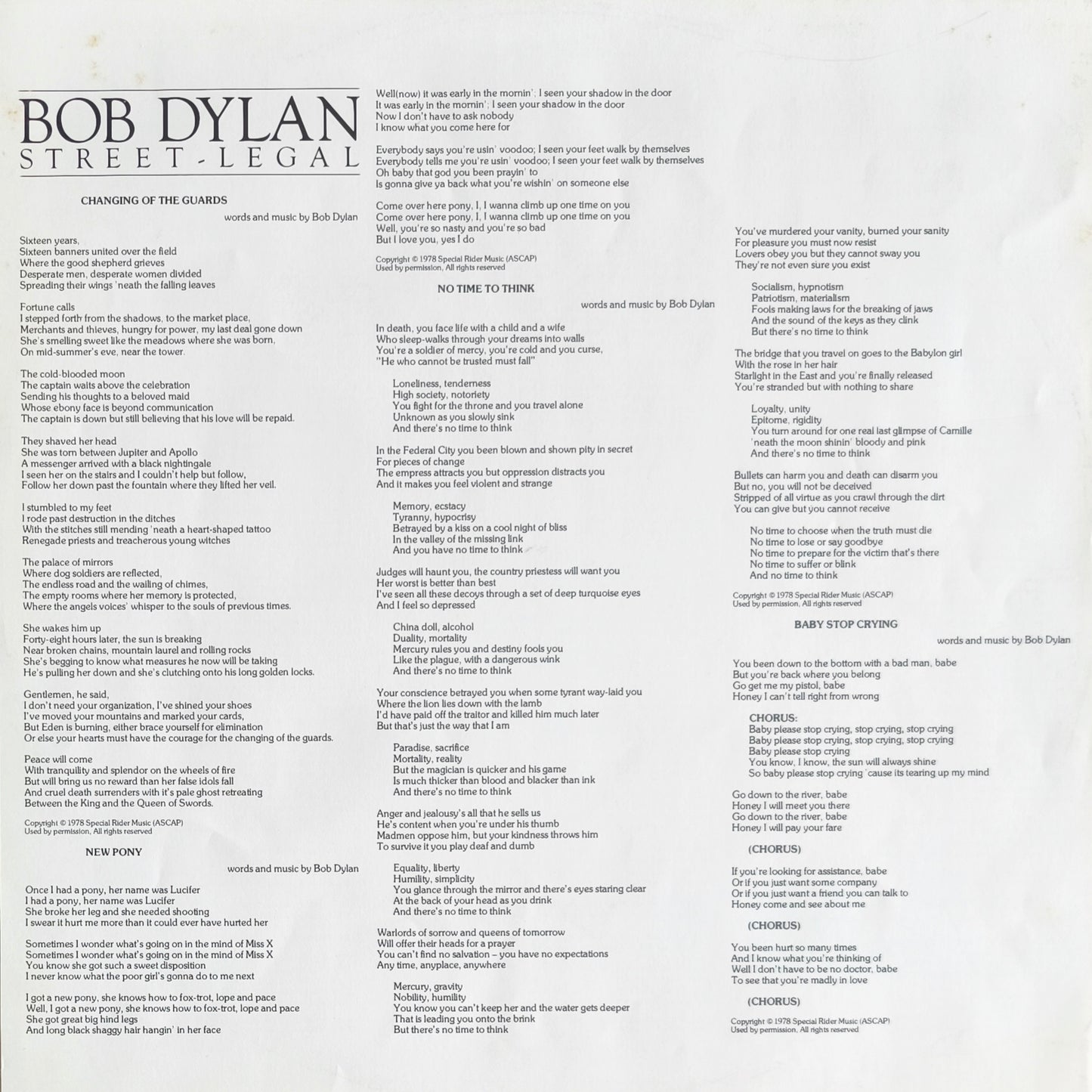 BOB DYLAN - Street-Legal
