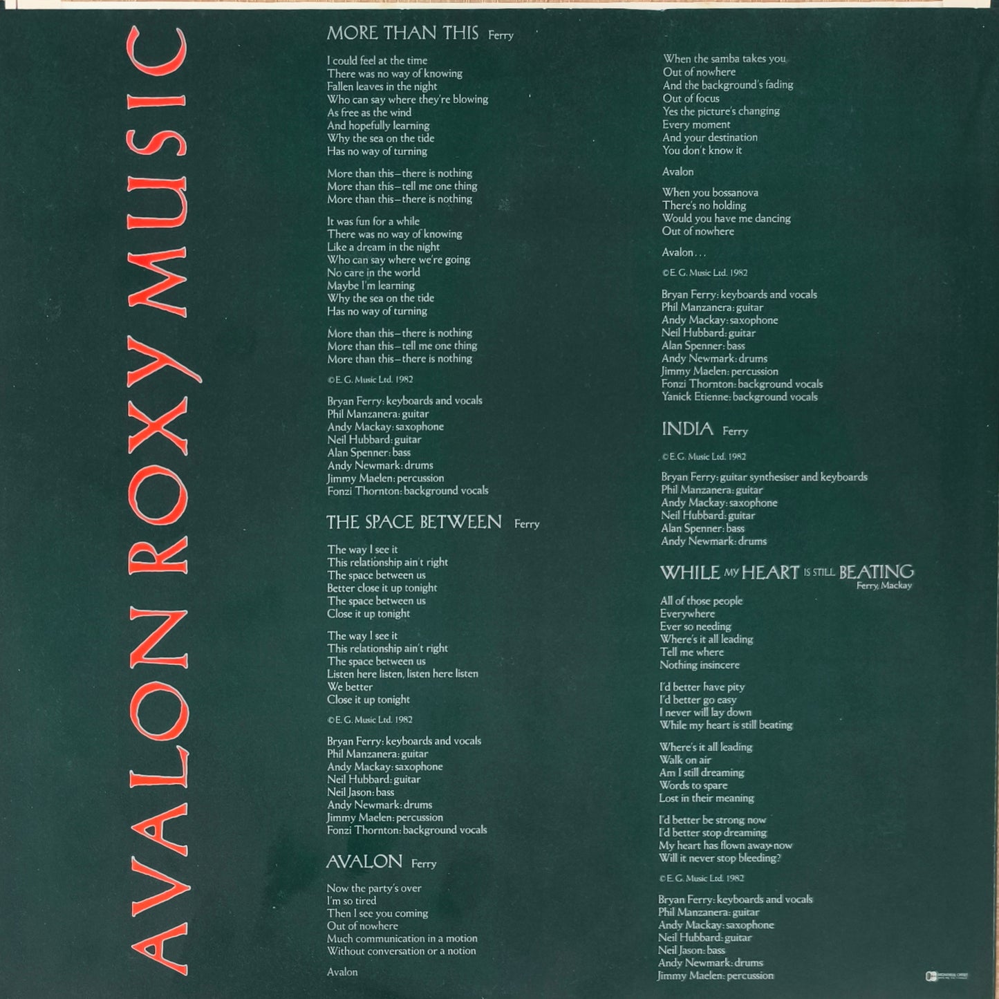 ROXY MUSIC - Avalon
