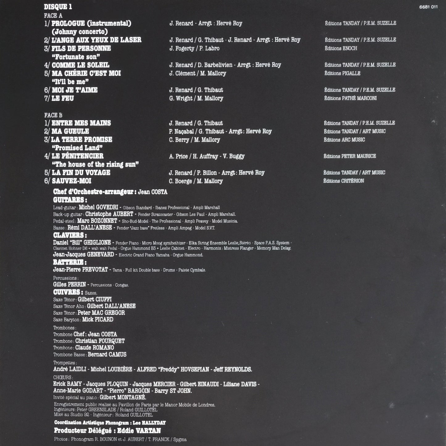 JOHNNY HALLYDAY - Pavillon De Paris