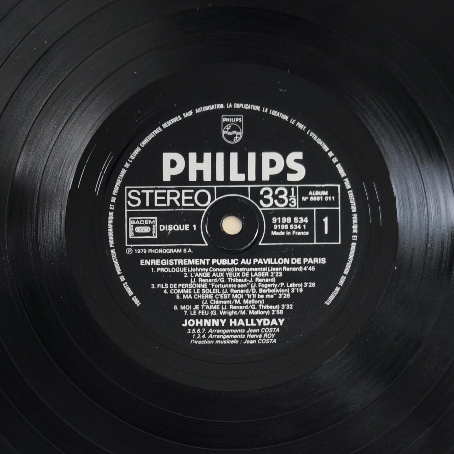 JOHNNY HALLYDAY - Pavillon De Paris