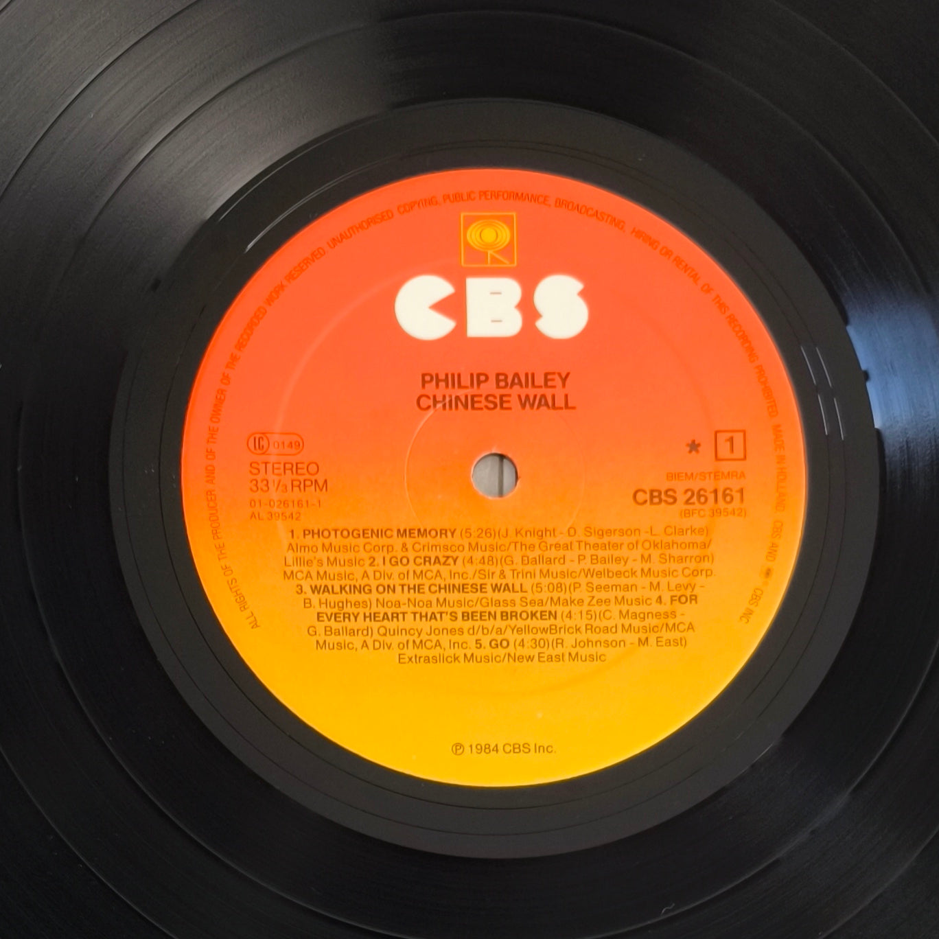 PHILIP BAILEY - Chinese Wall