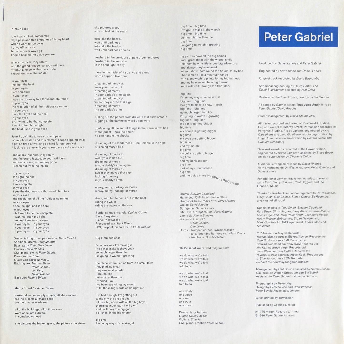 PETER GABRIEL - So