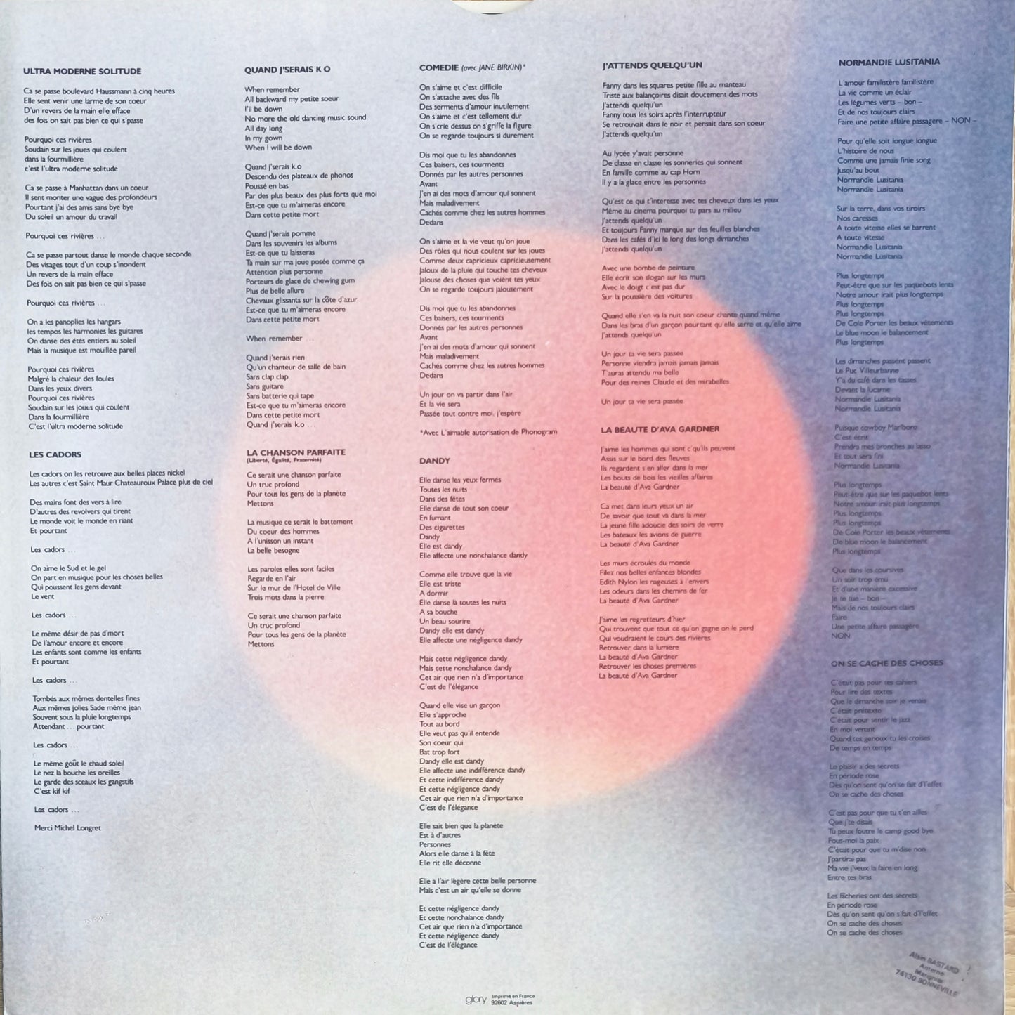 ALAIN SOUCHON - Ultra Moderne Solitude