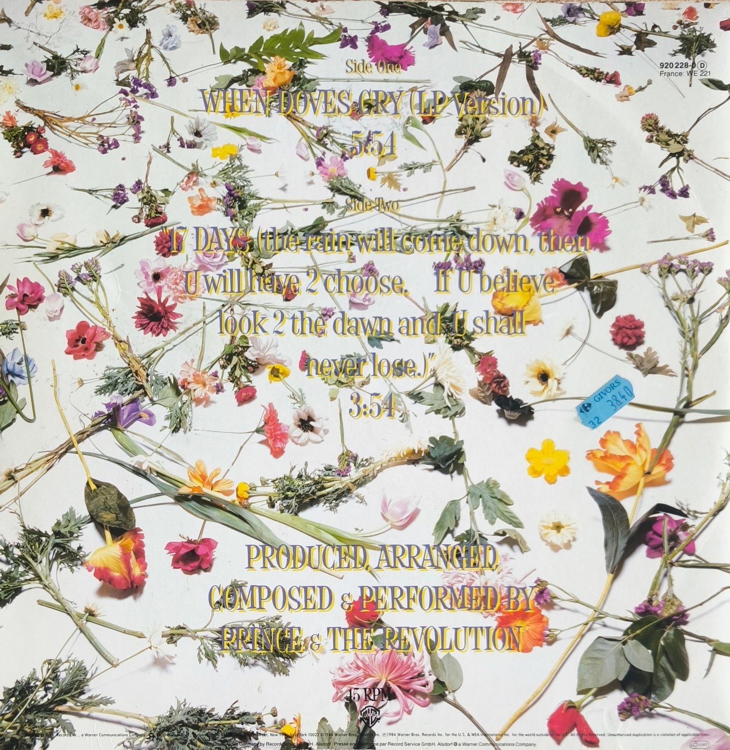 PRINCE AND THE REVOLUTION - When Doves Cry