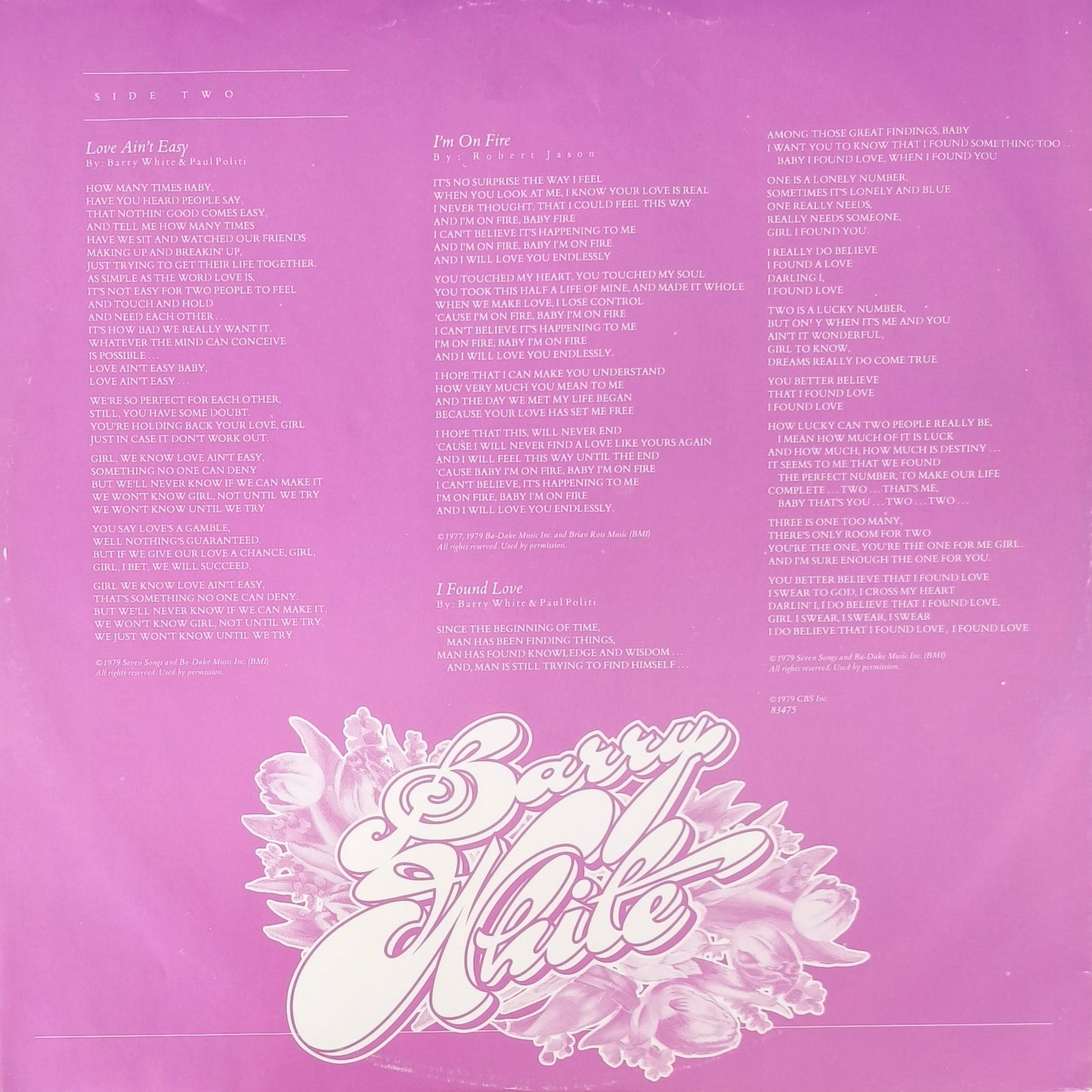 BARRY WHITE - The Message Is Love