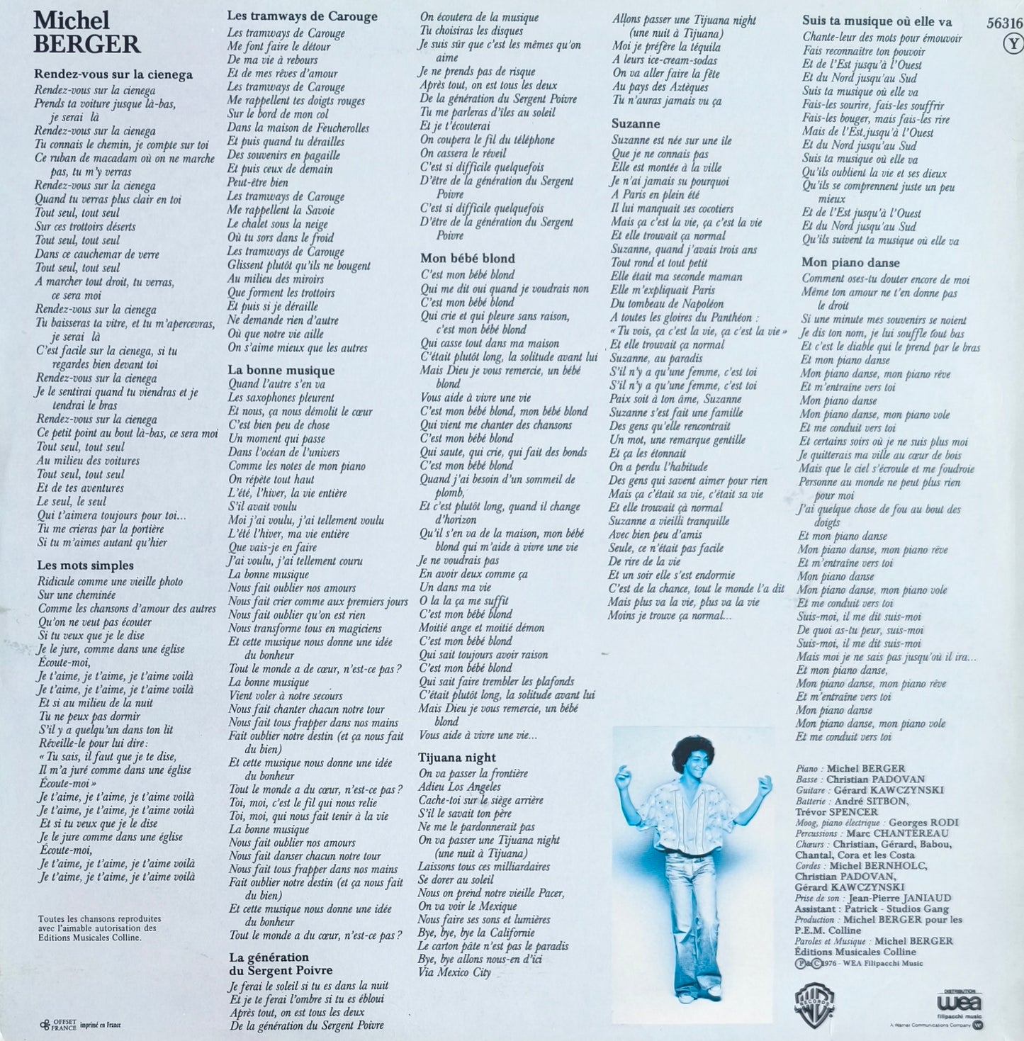 MICHEL BERGER - Mon Piano Danse