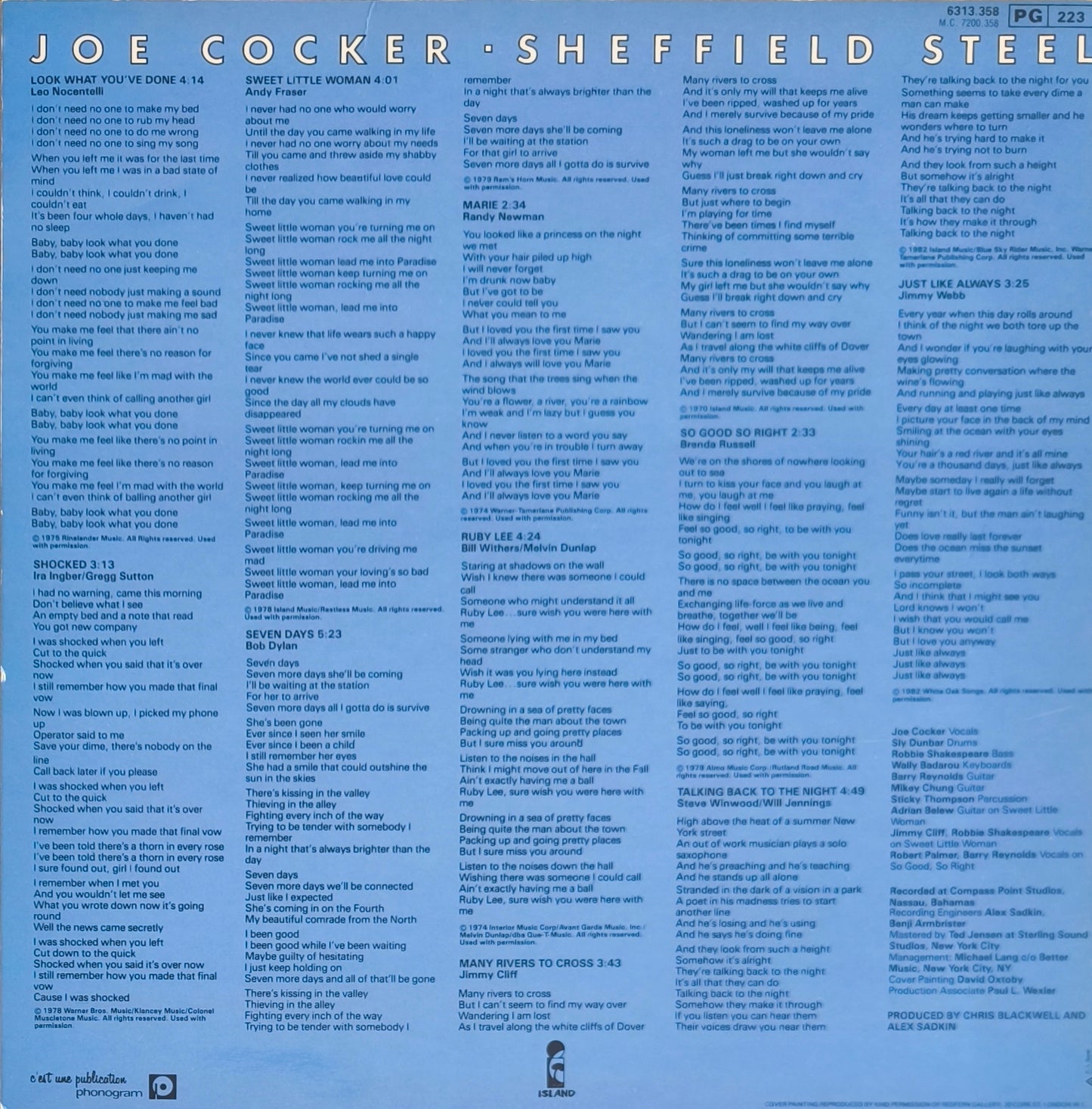 JOE COCKER - Sheffield Steel