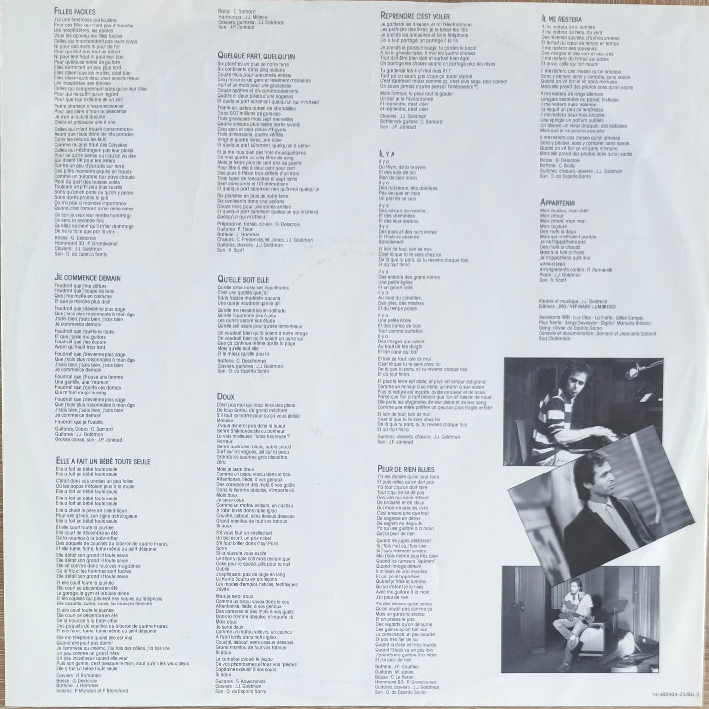 JEAN JACQUES GOLDMAN - Entre Gris Clair et Gris Foncé
