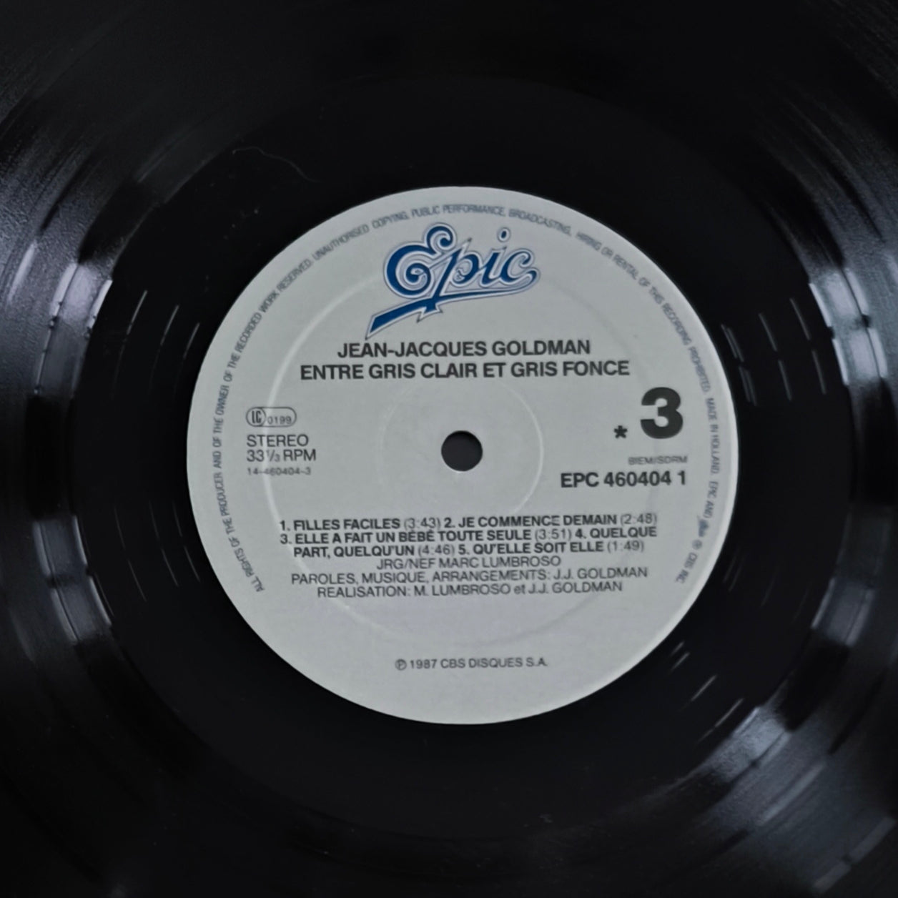 JEAN JACQUES GOLDMAN - Entre Gris Clair et Gris Foncé