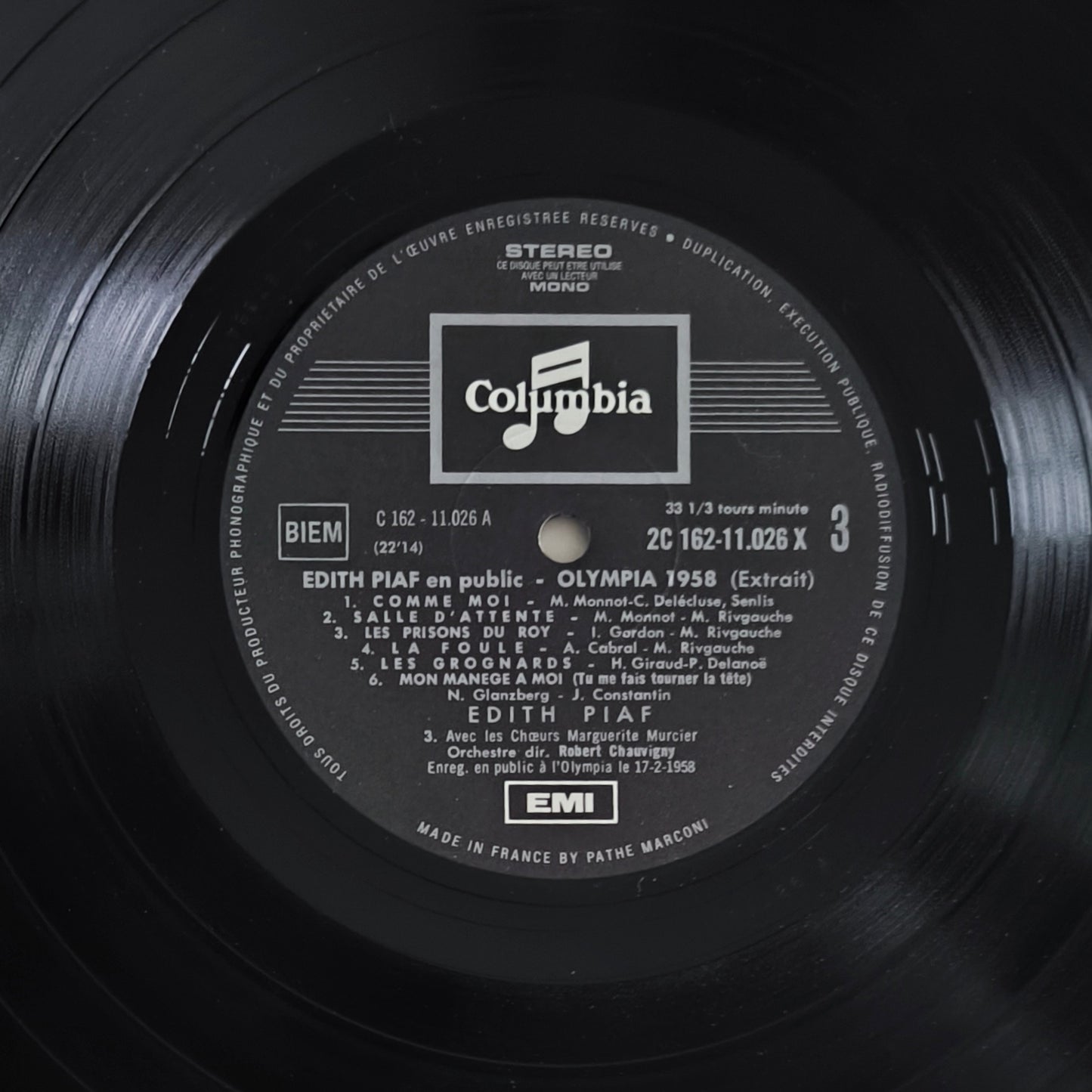 EDITH PIAF - En Public (Olympia 1955 1956 1958 1961 1962) (triple album)
