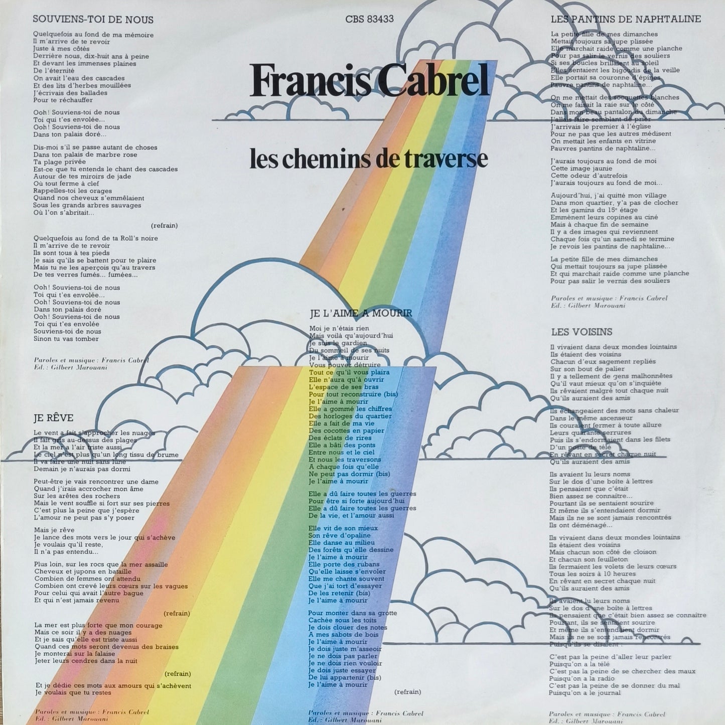 FRANCIS CABREL - Les chemins de traverse
