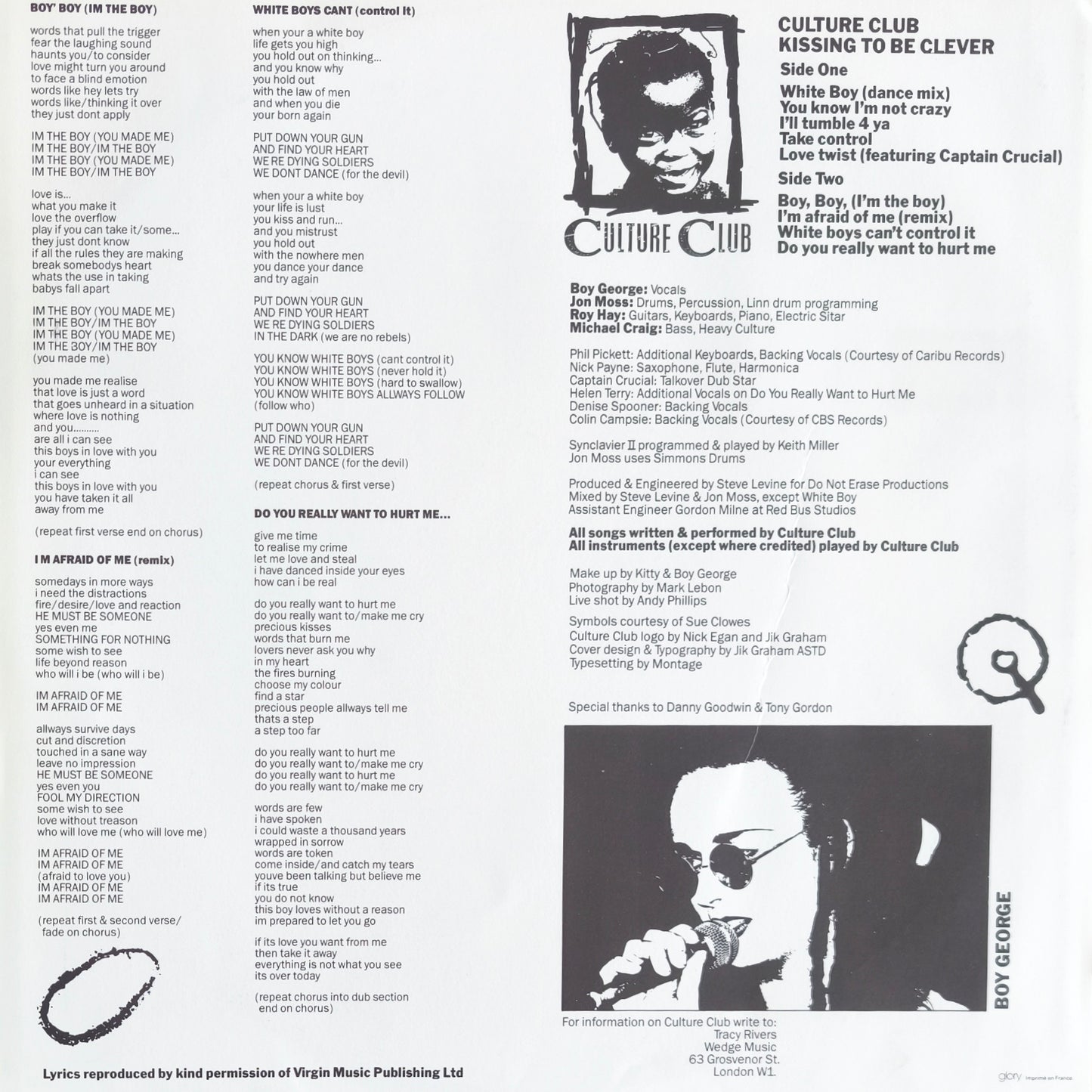 CULTURE CLUB - Kissing To Be Clever