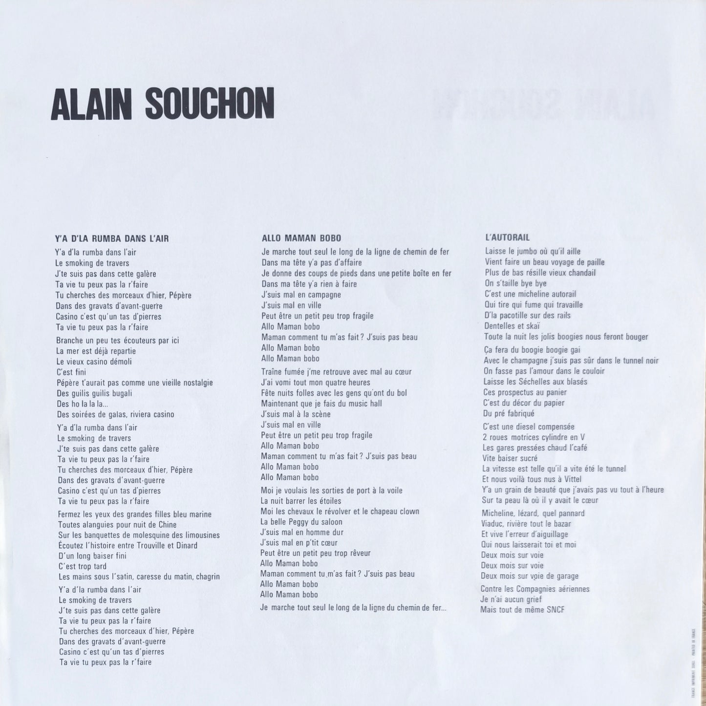 ALAIN SOUCHON - Jamais content