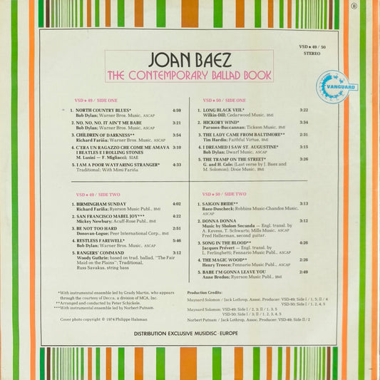JOAN BAEZ - The Contemporary Ballad Book