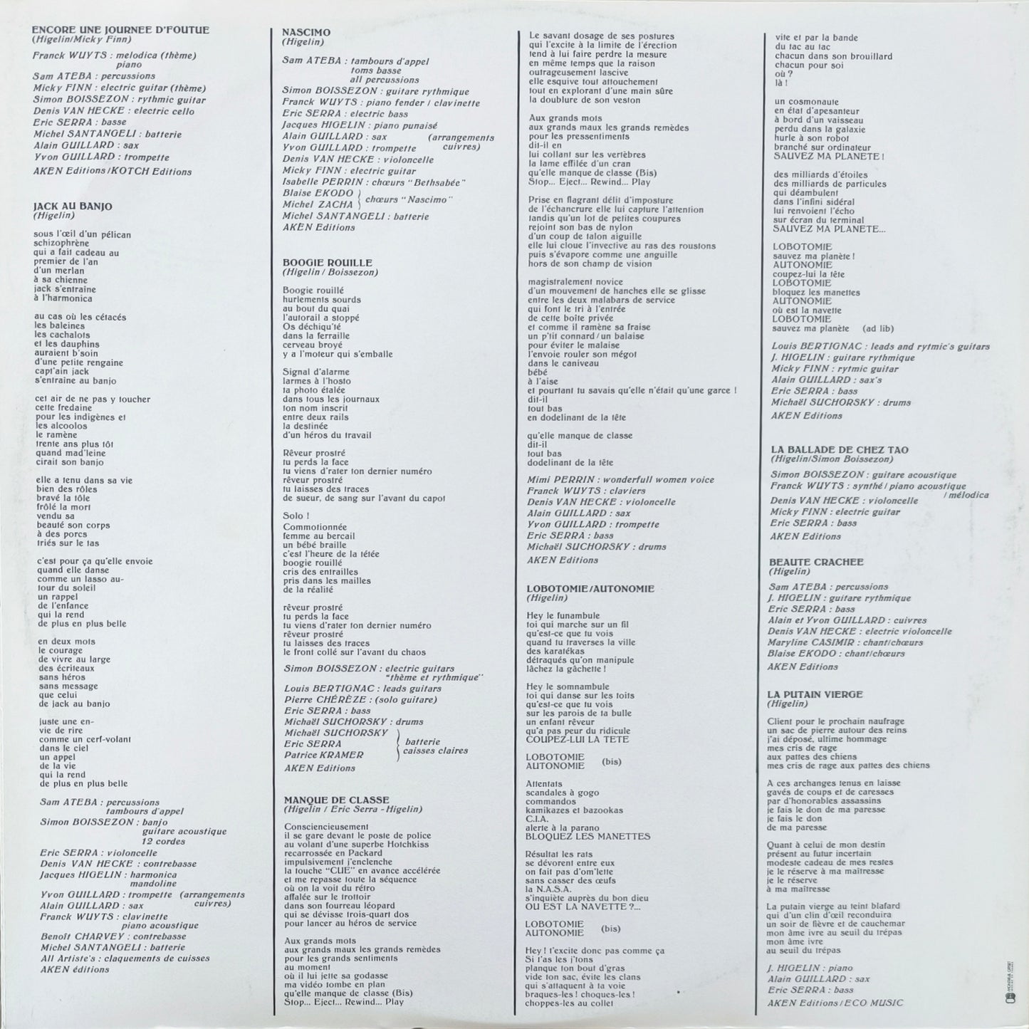JACQUES HIGELIN - Higelin 82