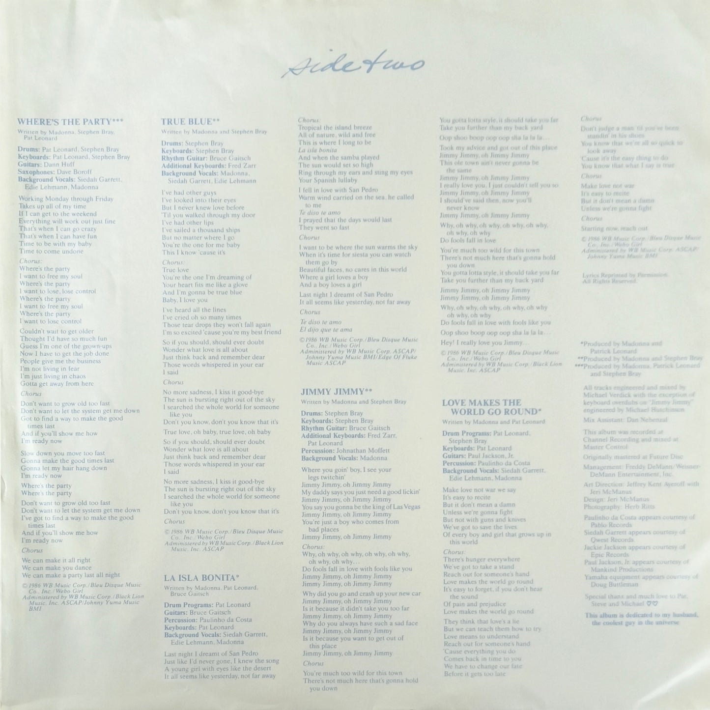 MADONNA - True Blue