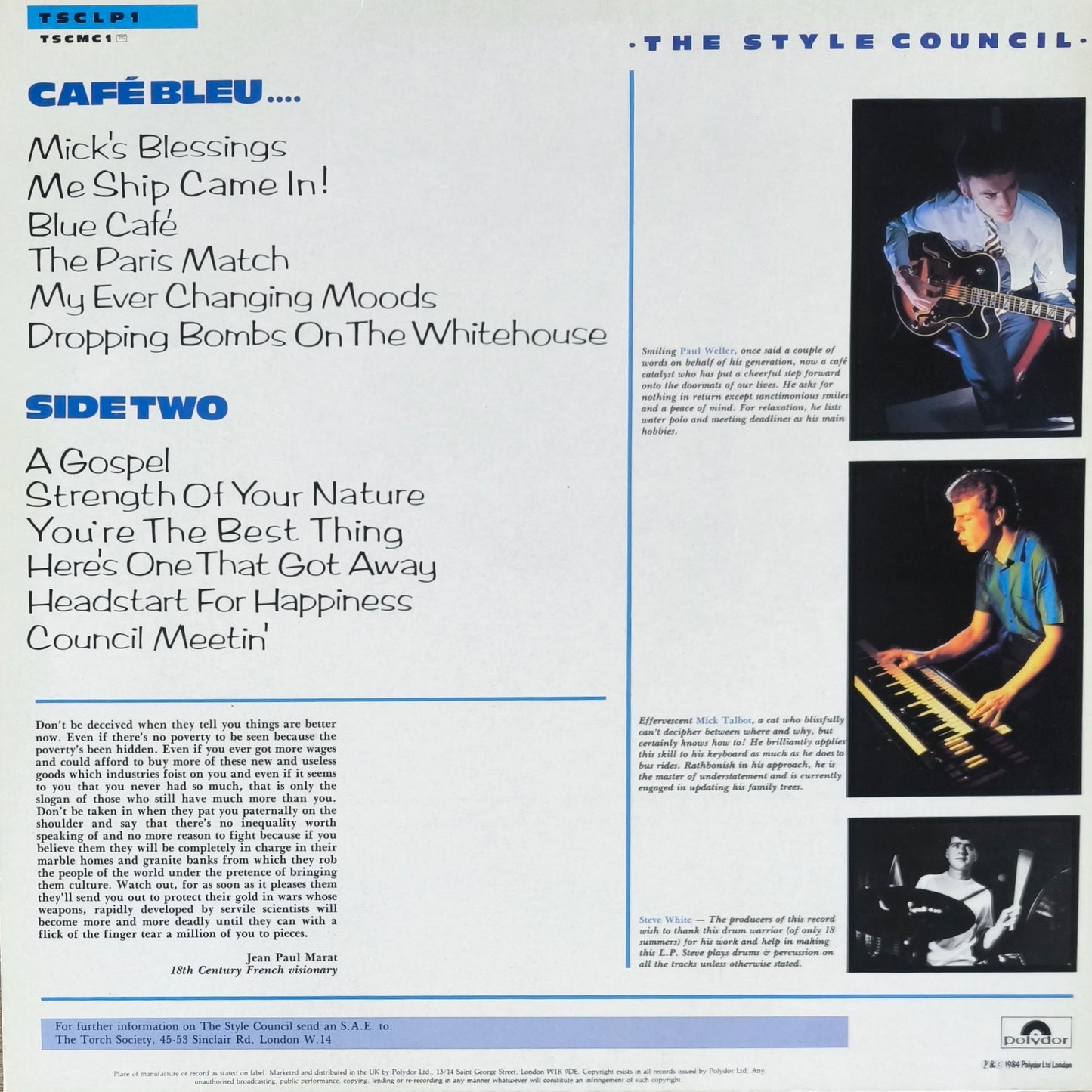 THE STYLE COUNCIL - Café Bleu (Pressage UK)