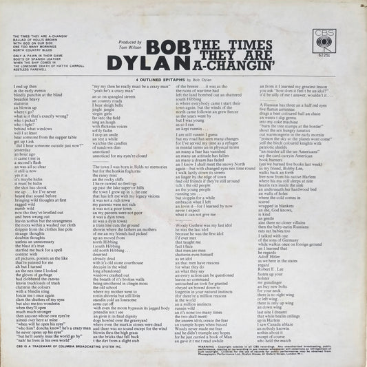 BOB DYLAN - The Times They Are A-Changin' (Pressage UK)