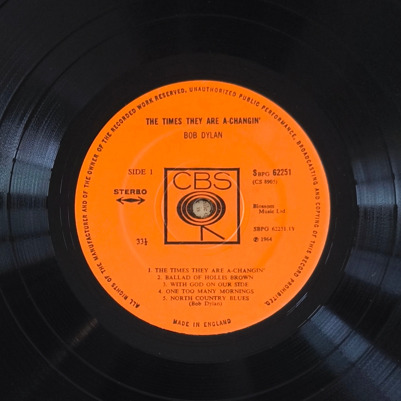 BOB DYLAN - The Times They Are A-Changin' (Pressage UK)