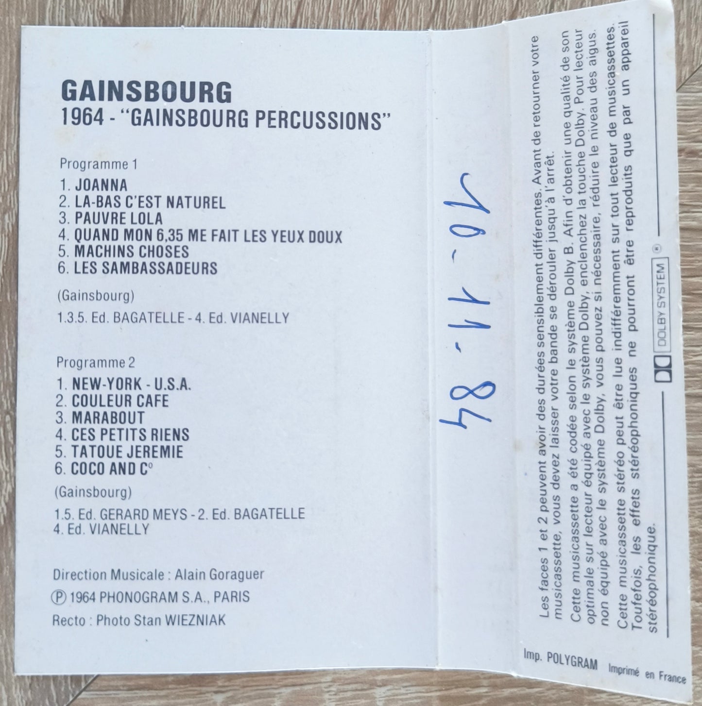SERGE GAINSBOURG - 1964 "Gainsbourg Percussions"
