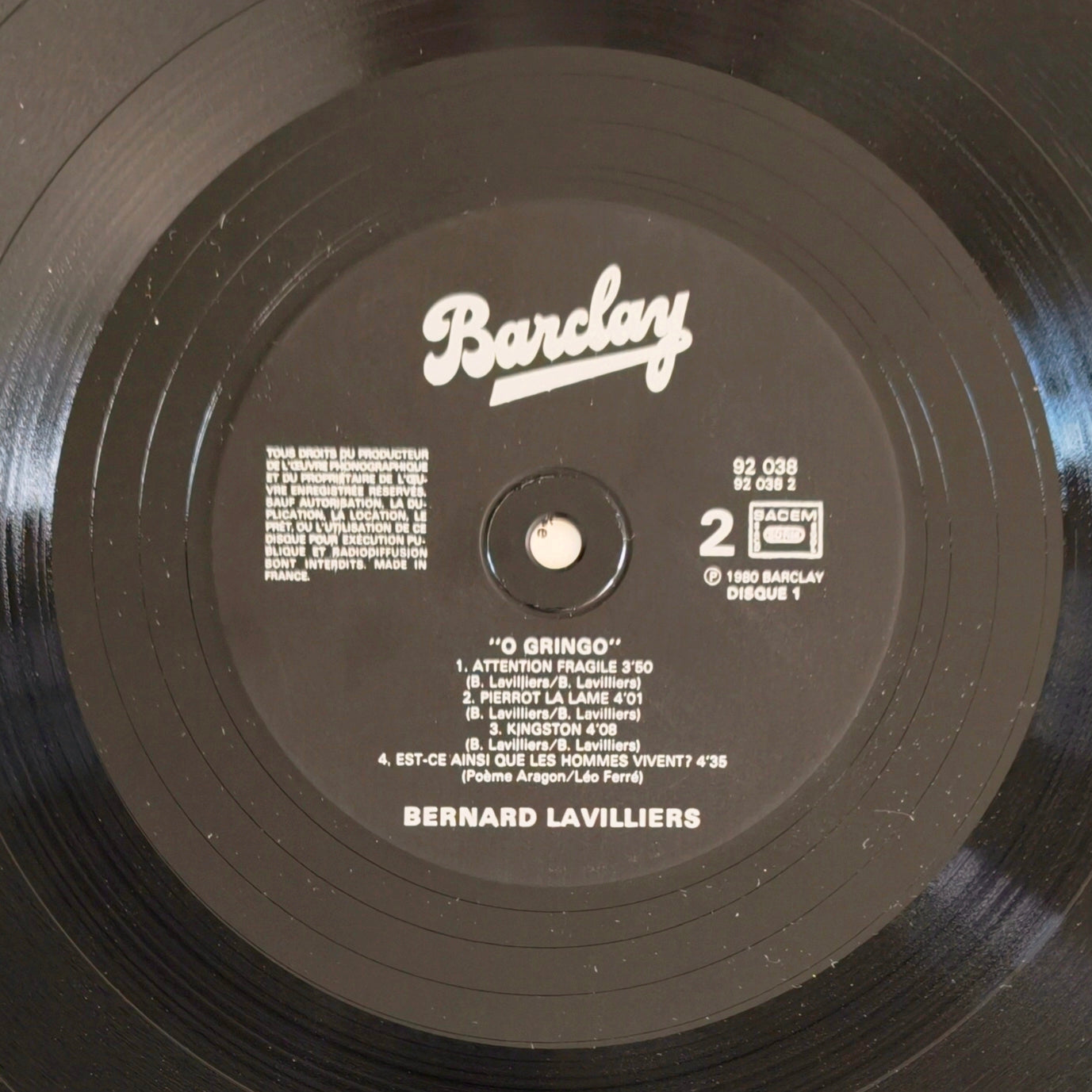 BERNARD LAVILLIERS - O Gringo