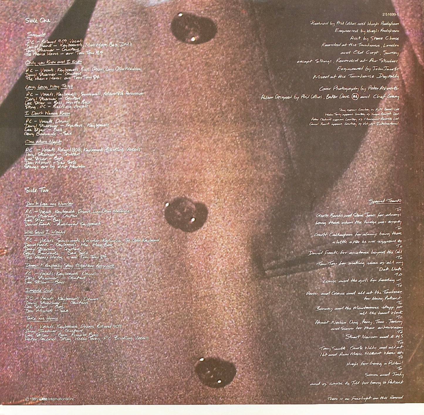 PHIL COLLINS - No Jacket Required