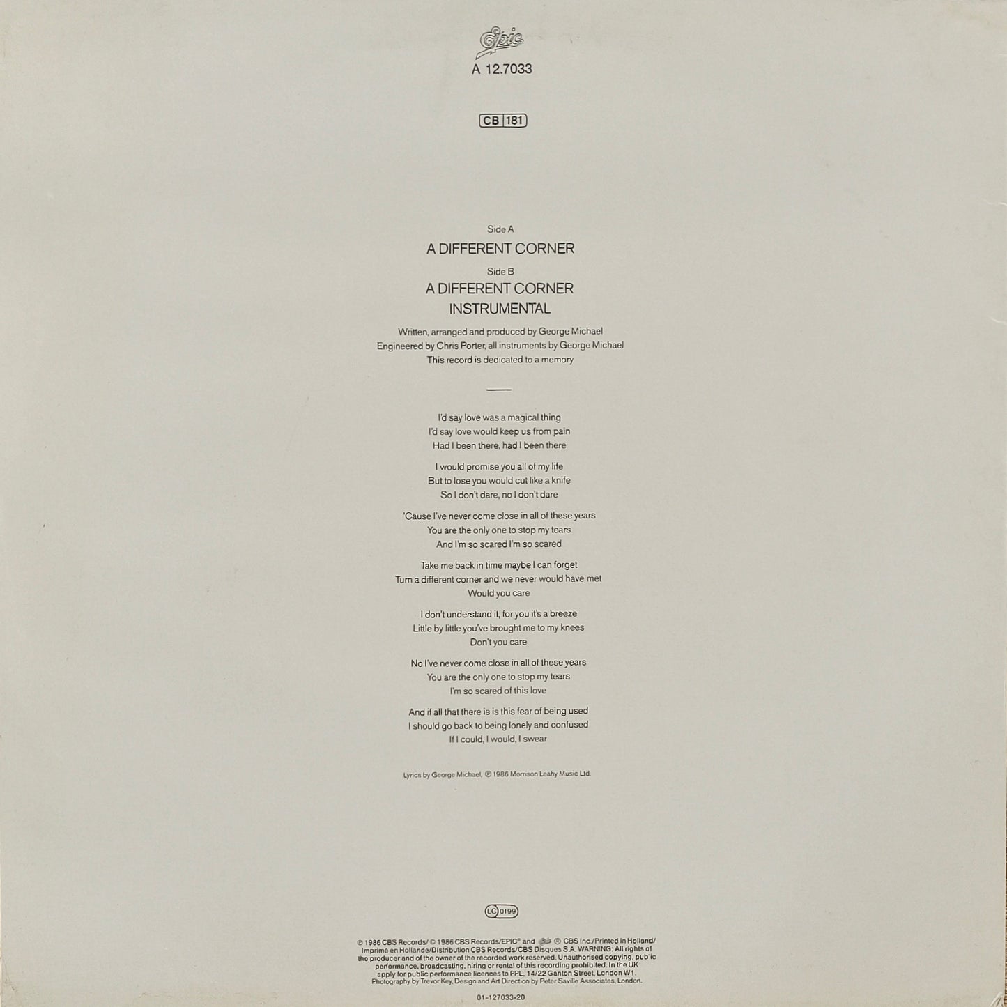GEORGE MICHAEL - A Different Corner