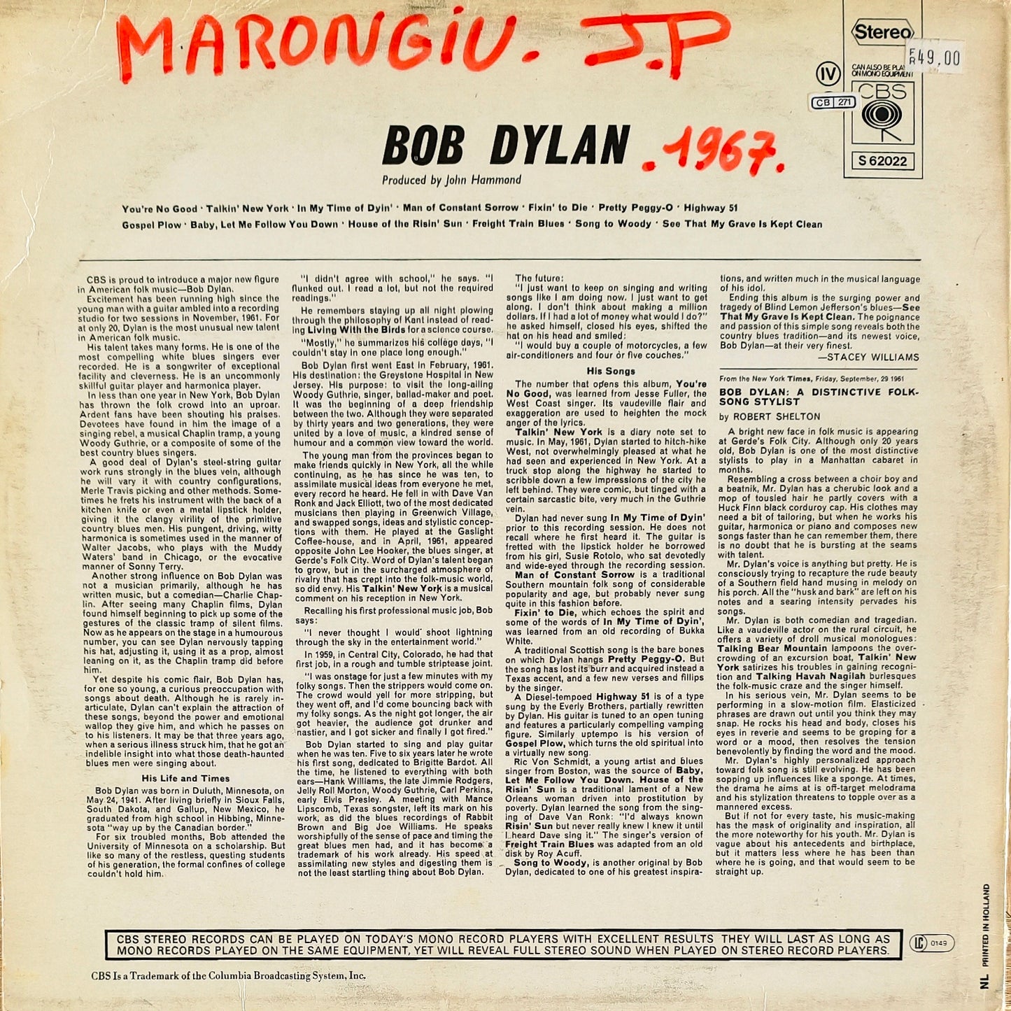 BOB DYLAN - Bob Dylan