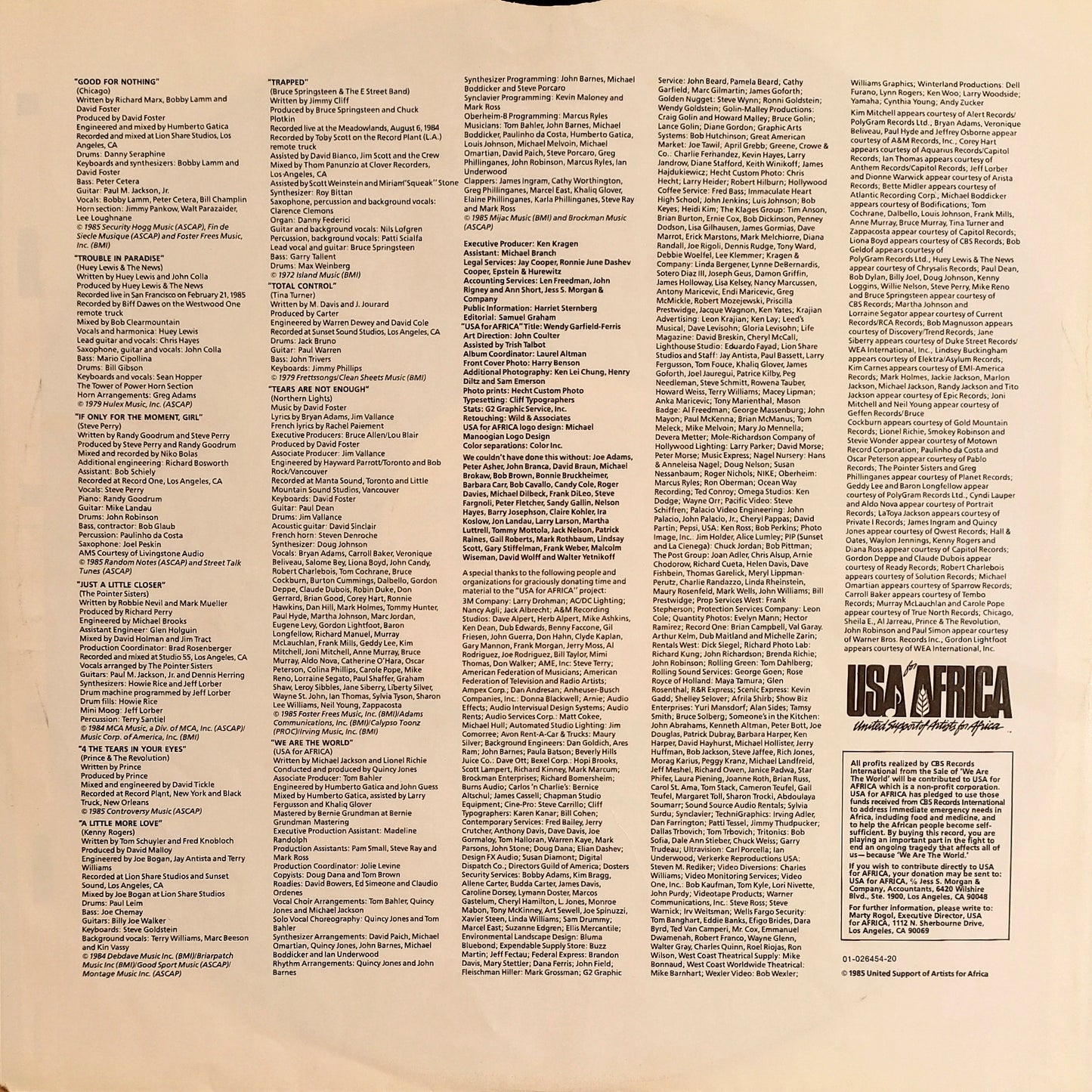 USA FOR AFRICA - We Are The World