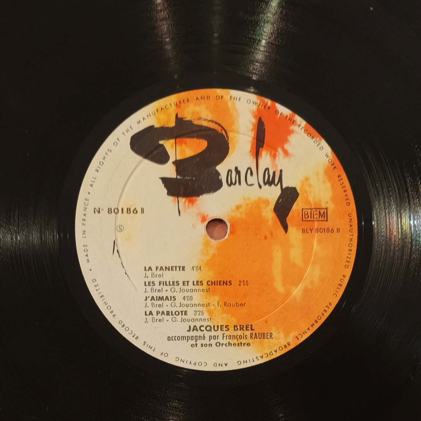 JACQUES BREL - Les Bigotes (Format 10 pouces 25 cm)