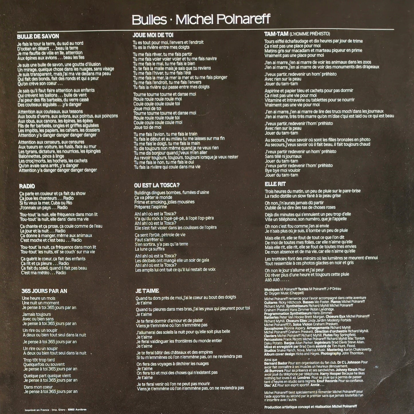 MICHEL POLNAREFF - Bulles