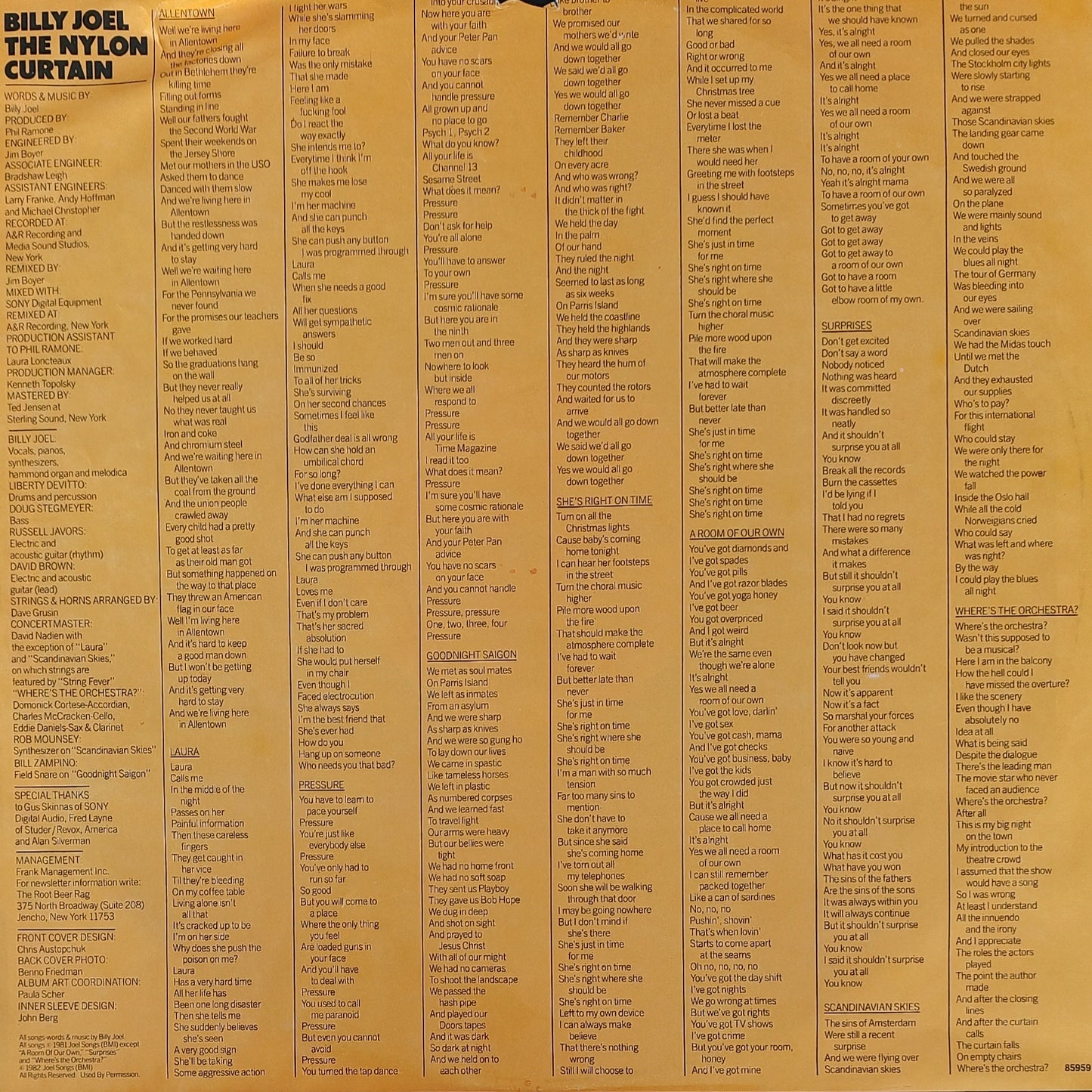 BILLY JOEL - The Nylon Curtain