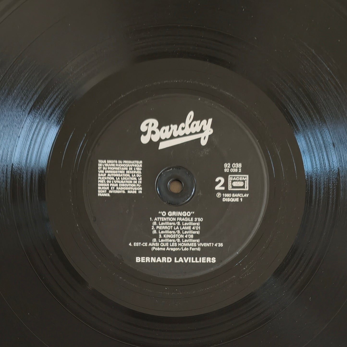 BERNARD LAVILLIERS - O Gringo