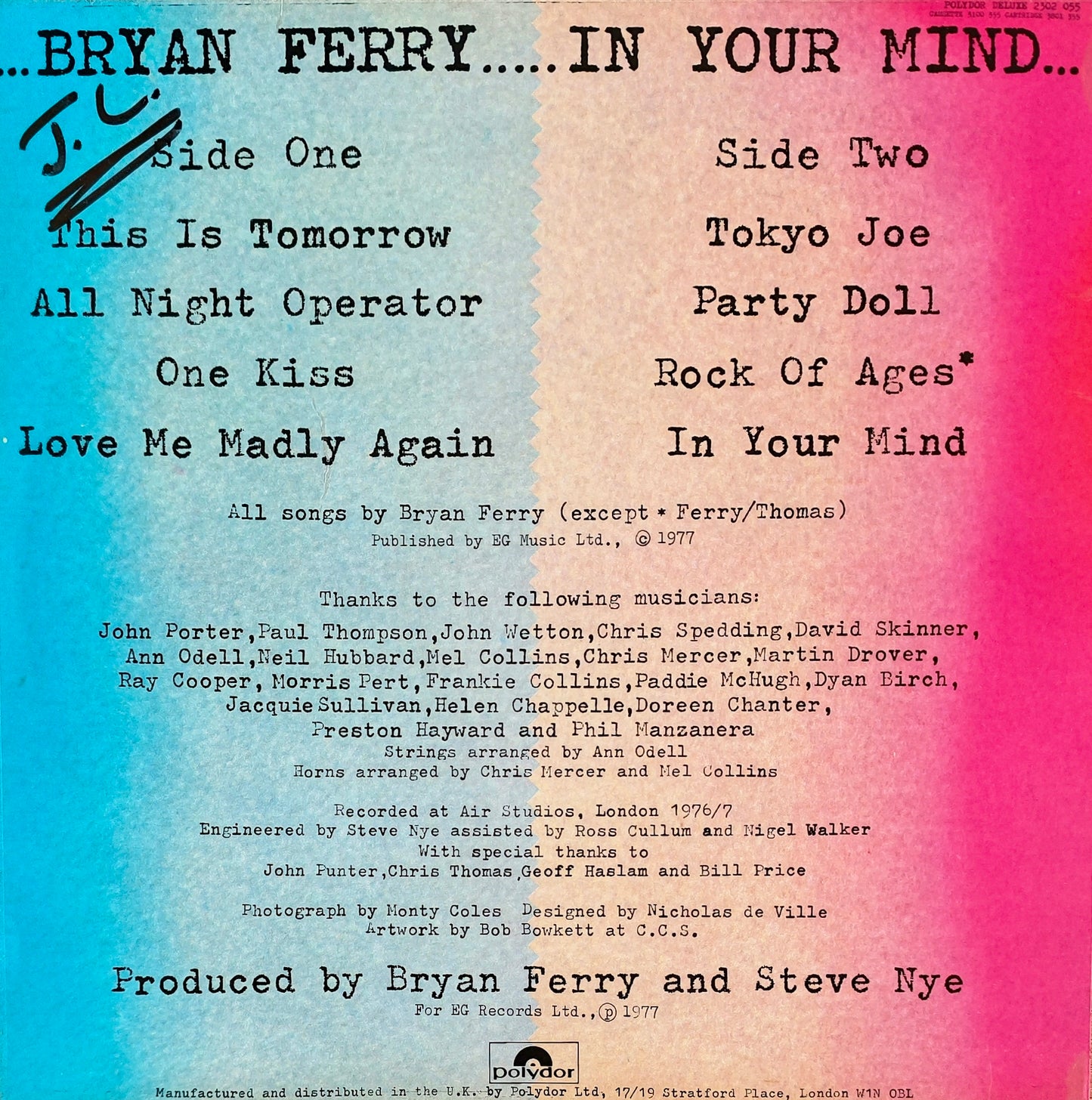 BRYAN FERRY - In Your Mind