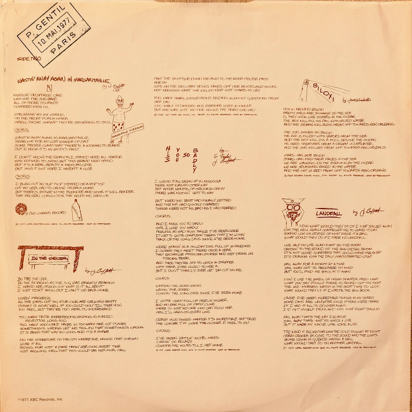 JIMMY BUFFETT - Changes In Latitudes, Changes In Attitudes (Pressage US)