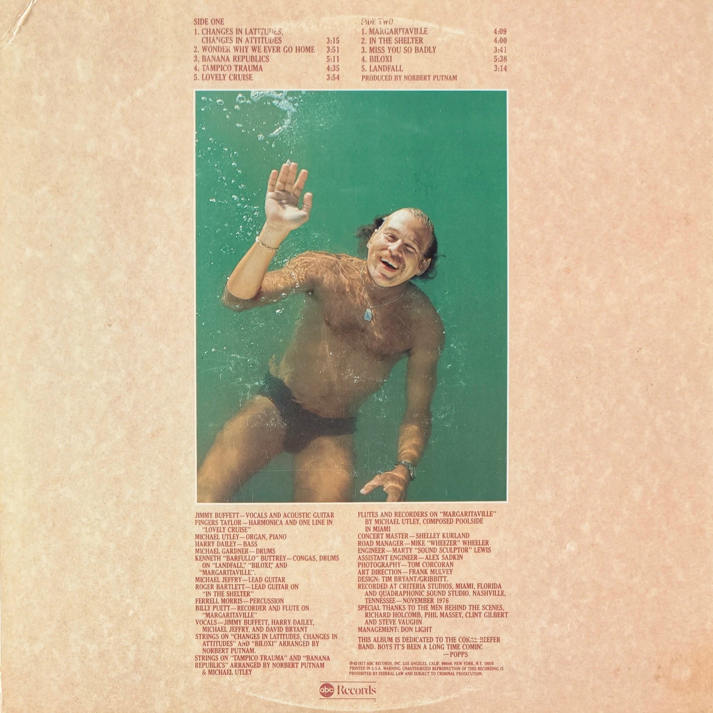 JIMMY BUFFETT - Changes In Latitudes, Changes In Attitudes (Pressage US)