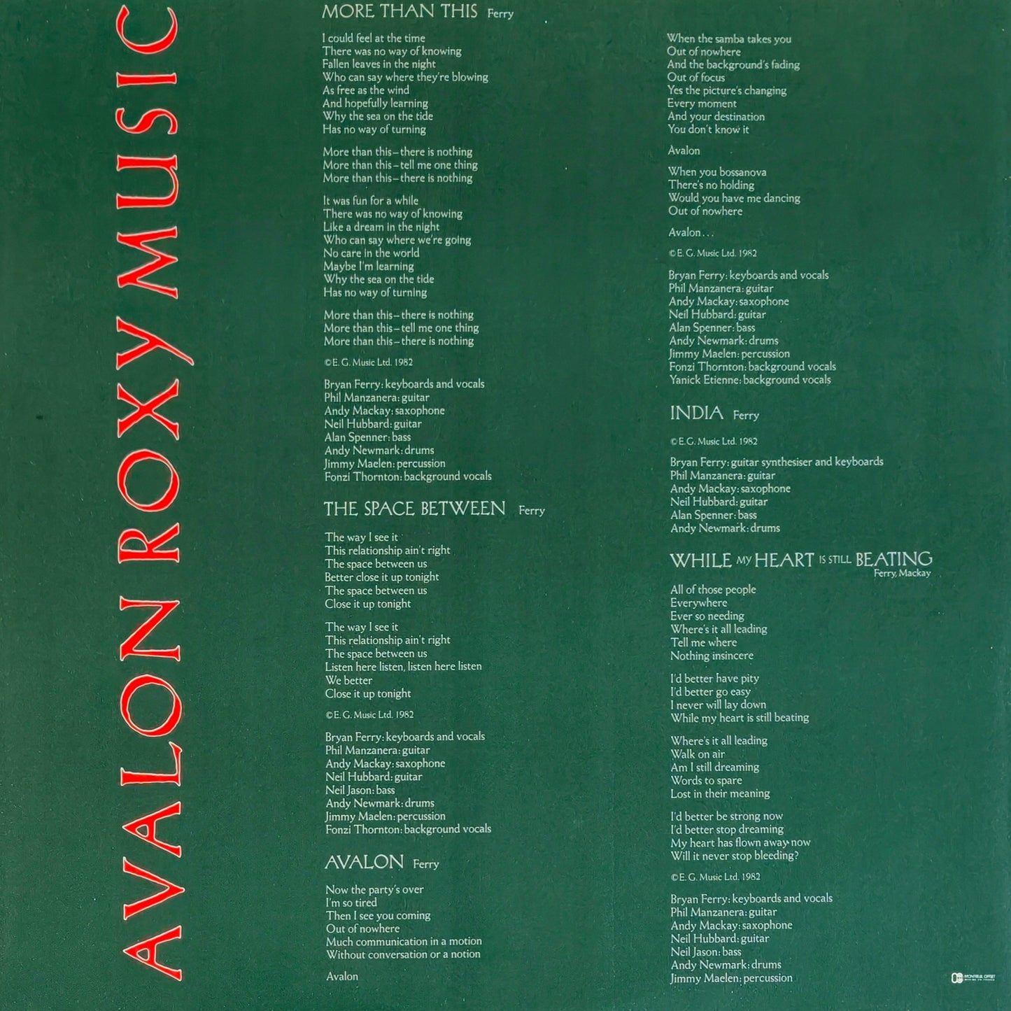 ROXY MUSIC - Avalon