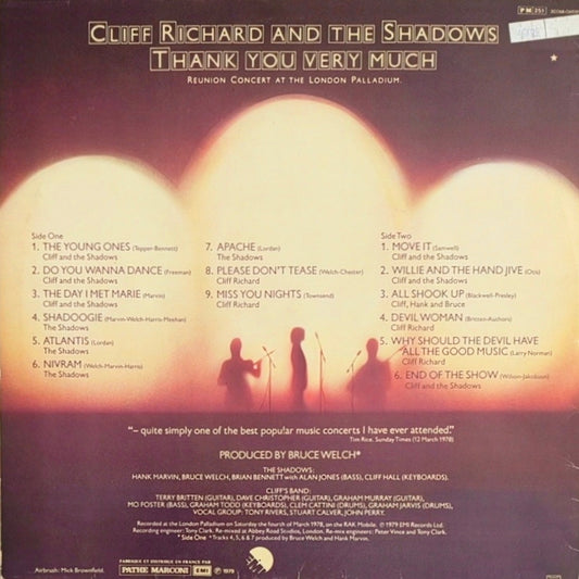 CLIFF RICHARD AND THE SHADOWS - Thank You Very Much (Reunion Concert At The London Palladium)