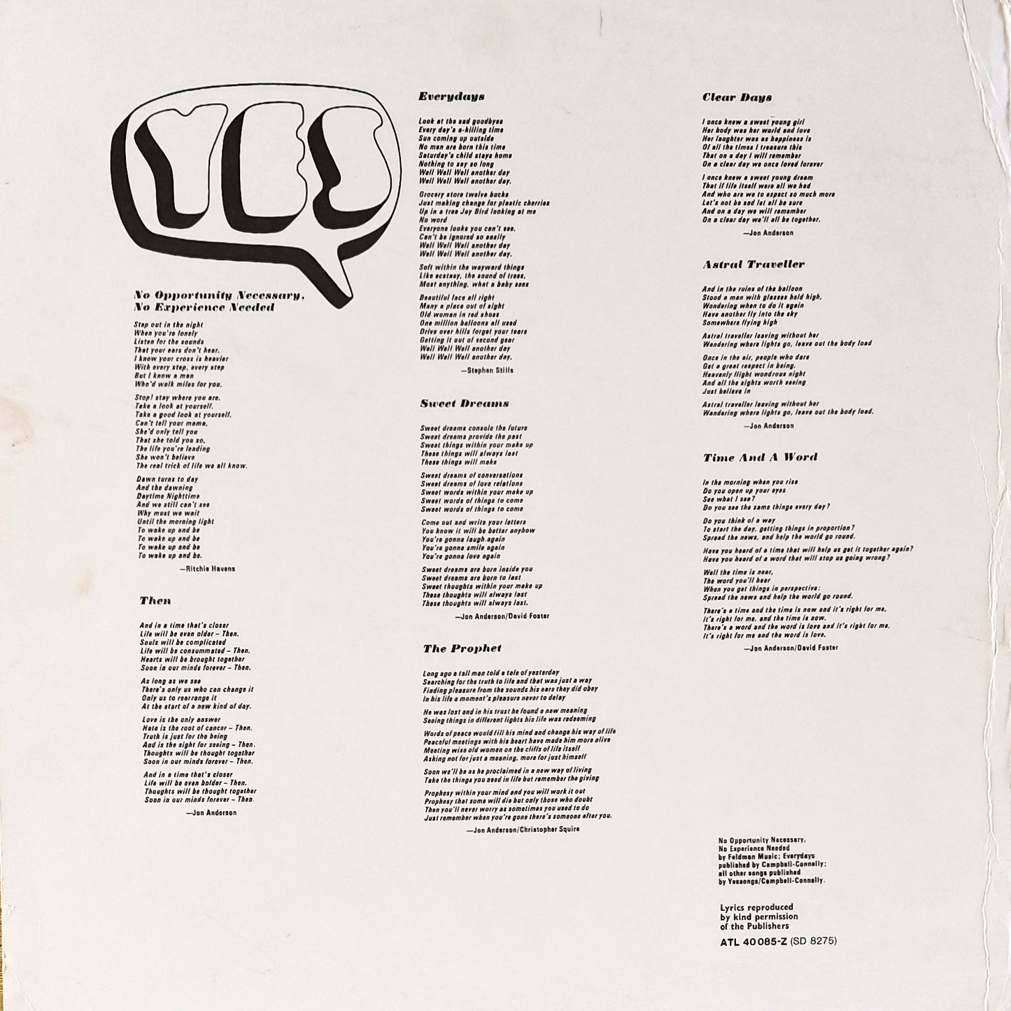 YES - Time And A Word