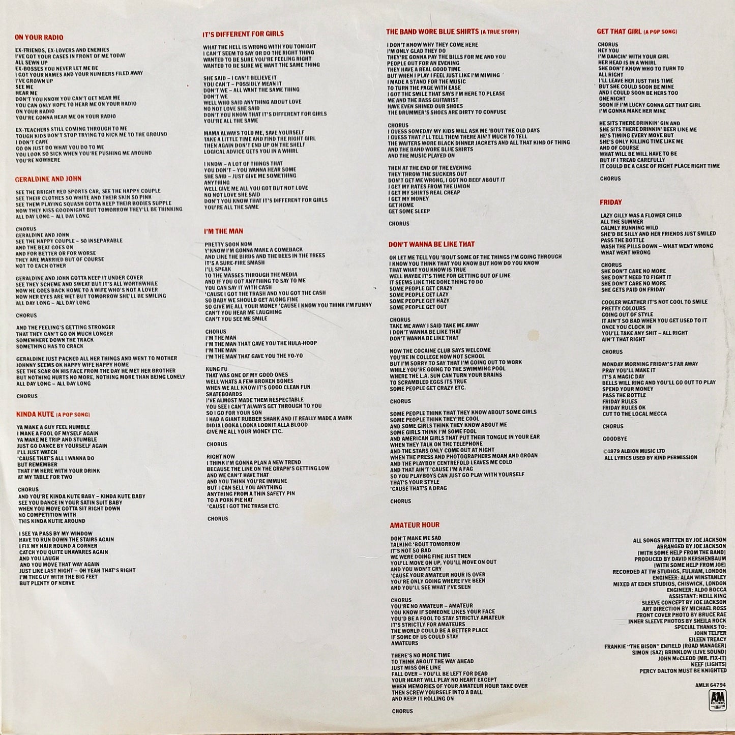 JOE JACKSON - I'm The Man