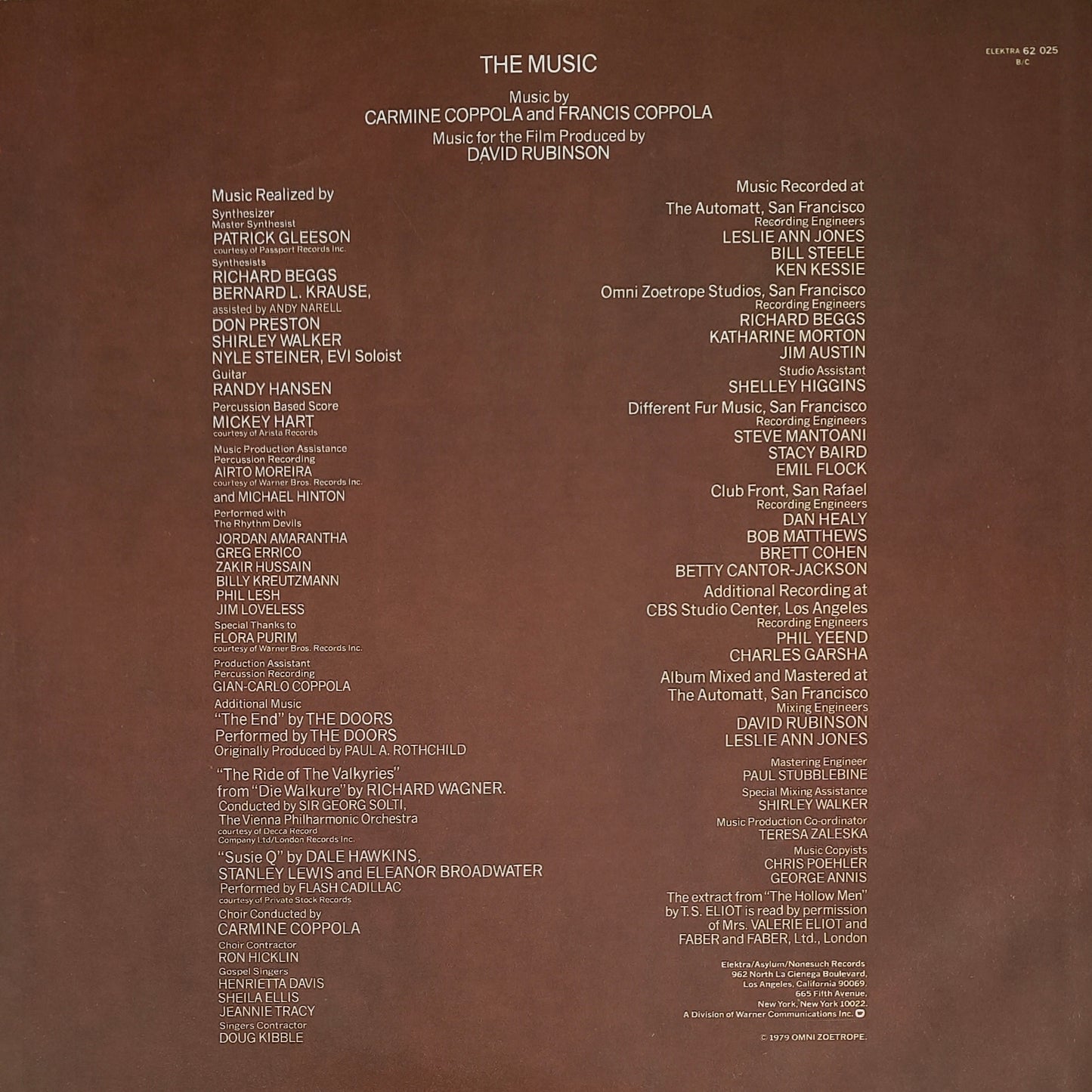 APOCALYSPE NOW - Original Motion Picture Soundtrack