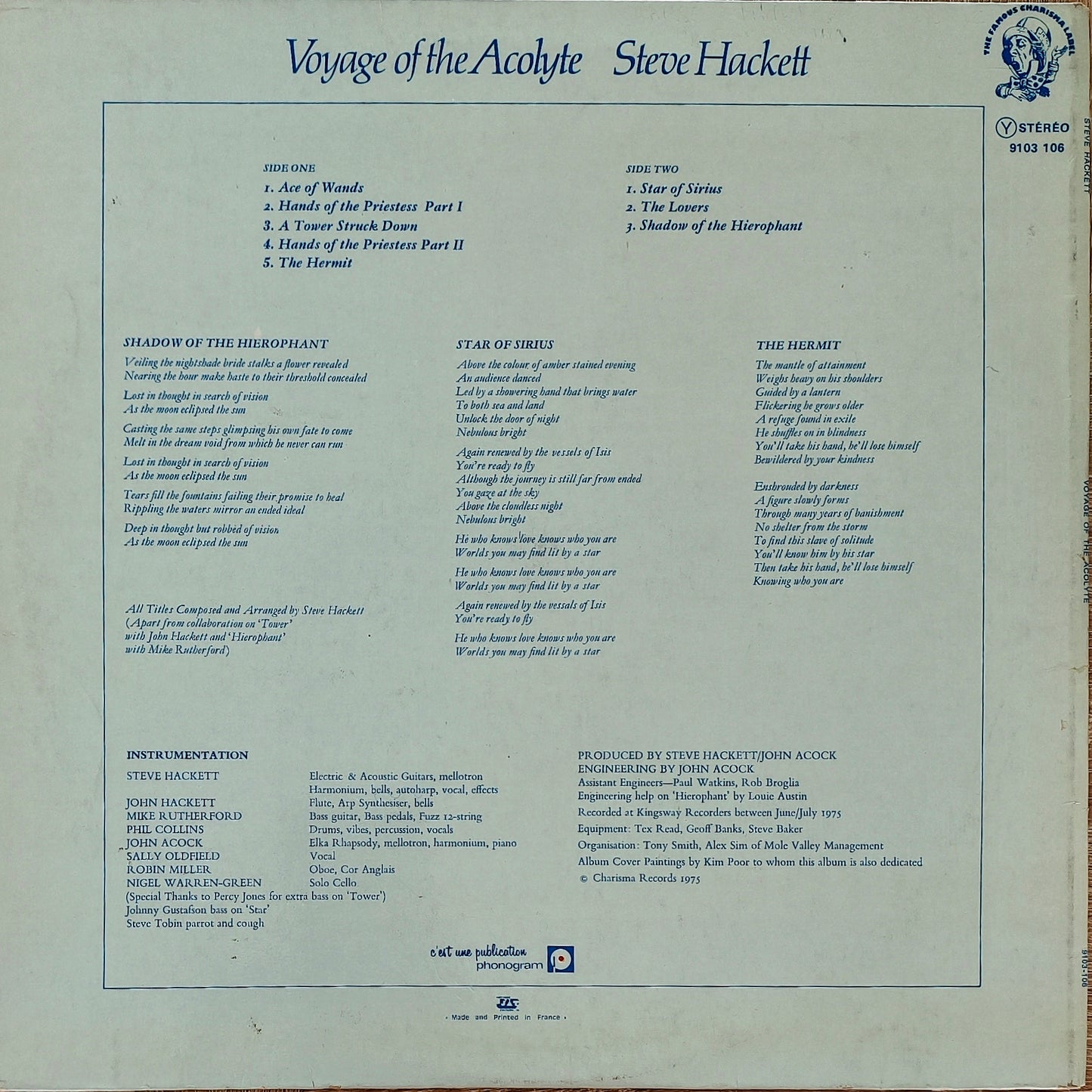 STEVE HACKETT - Voyage Of The Acolyte