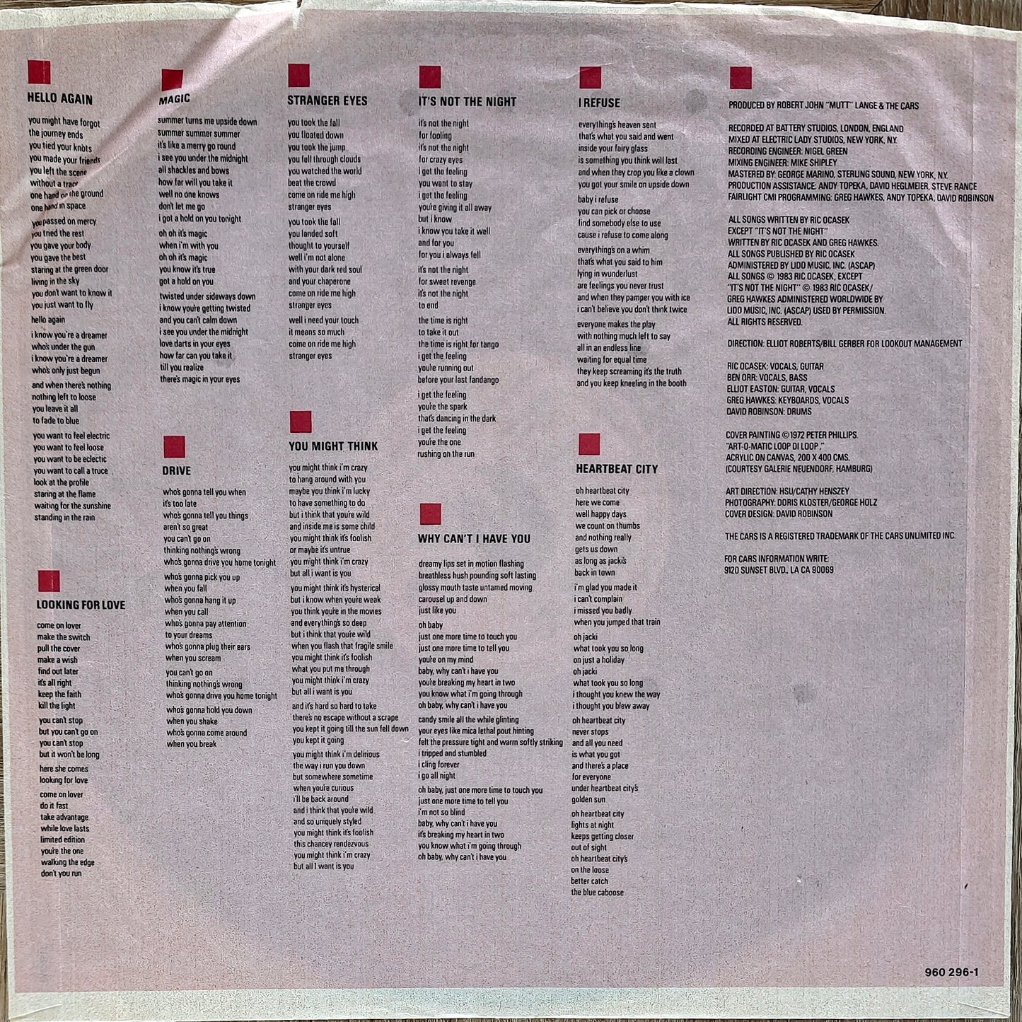 THE CARS - Heartbeat City