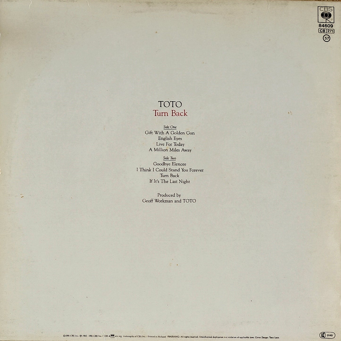 TOTO - Turn Back