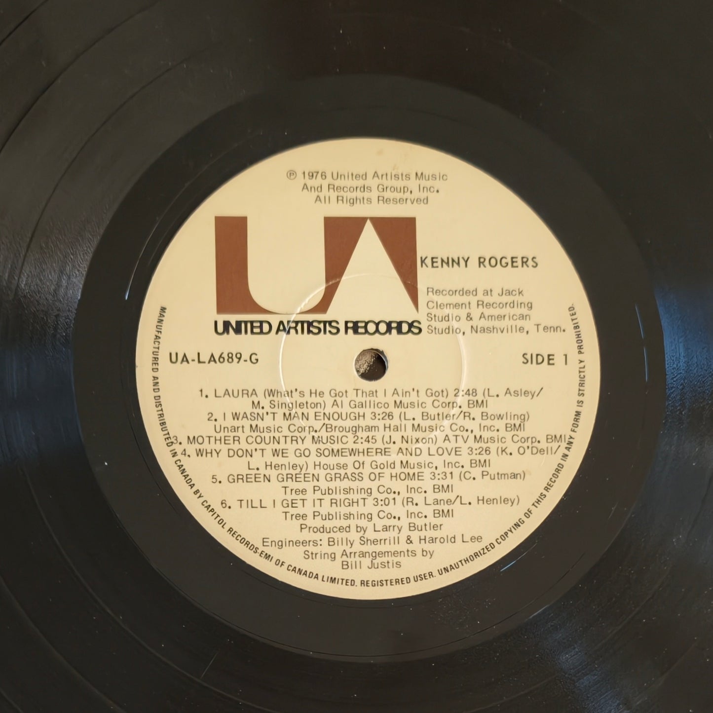 KENNY ROGERS - Kenny Rogers (Pressage Canada)
