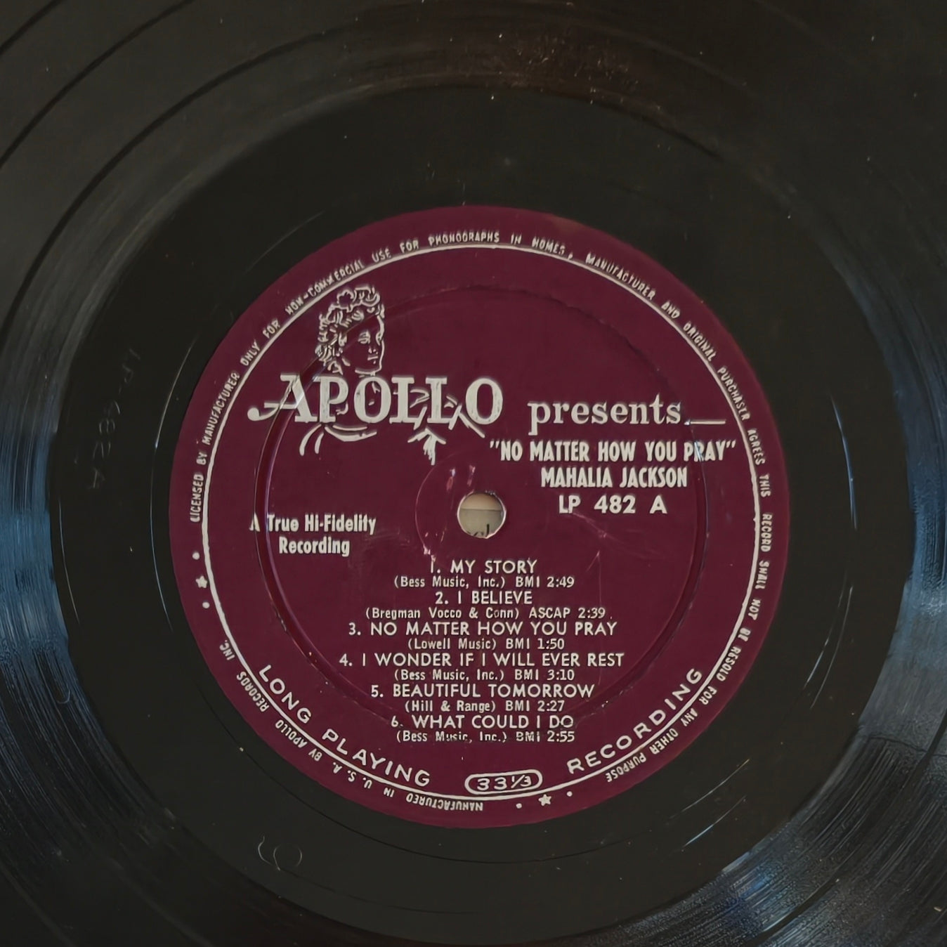 MAHALIA JACKSON - No Matter How You Pray (Pressage US 1959)