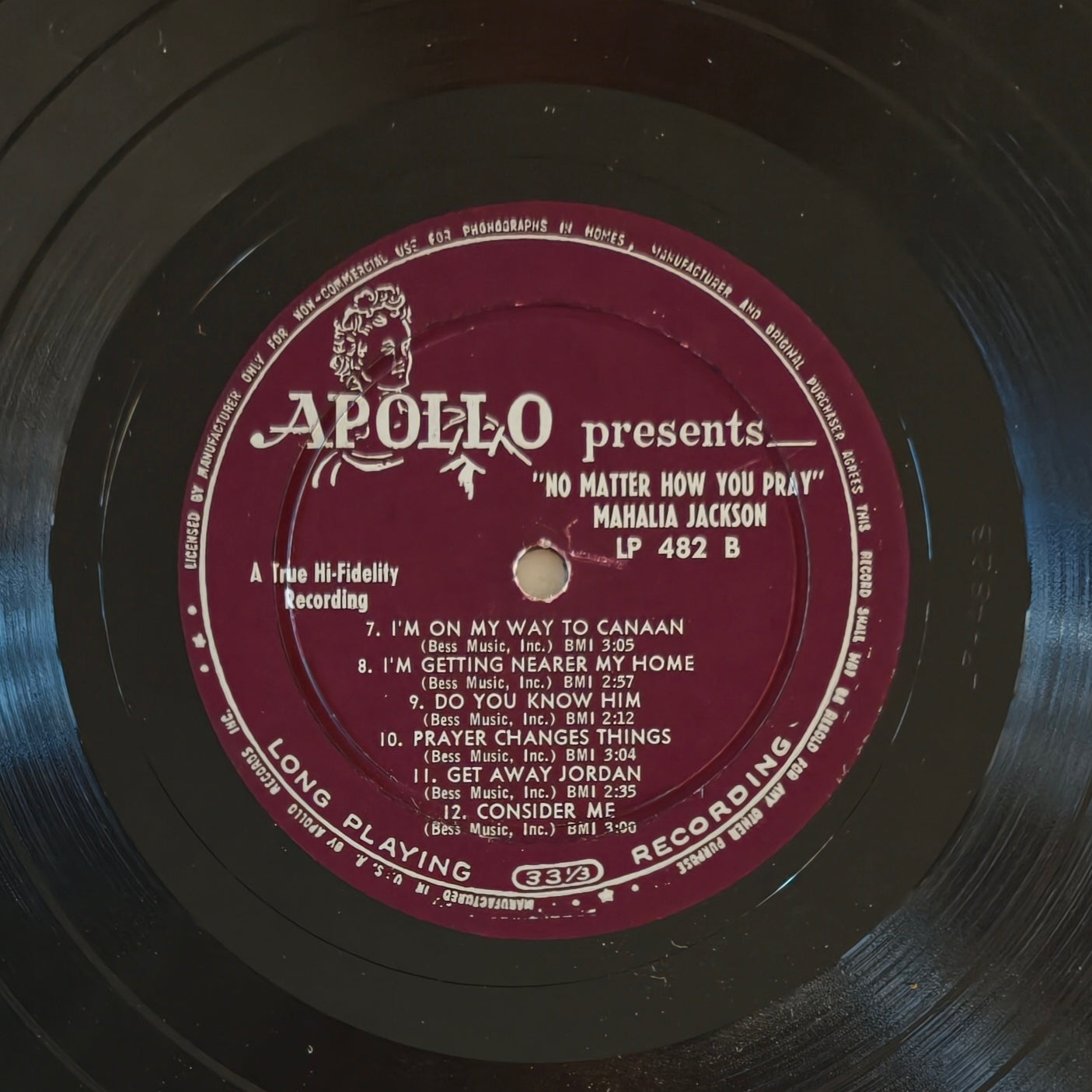 MAHALIA JACKSON - No Matter How You Pray (Pressage US 1959)