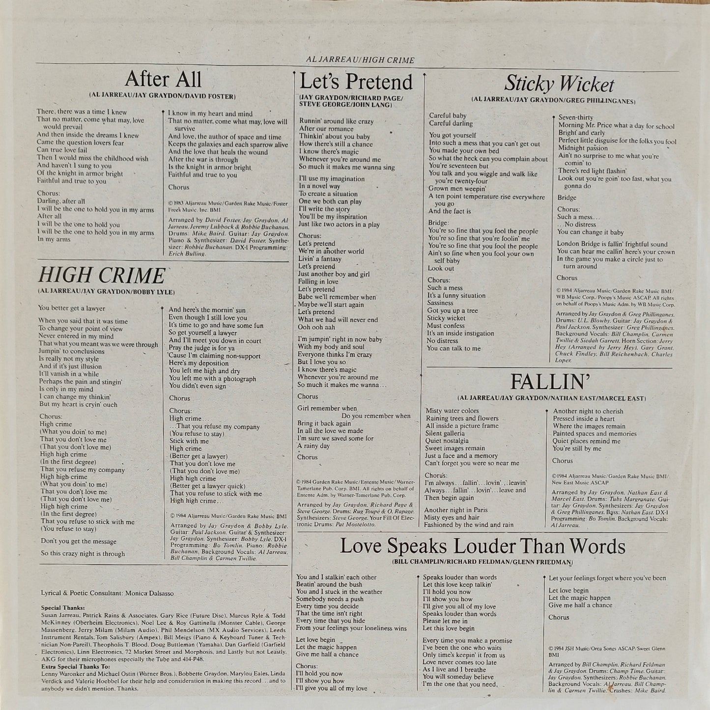 AL JARREAU - High Crime