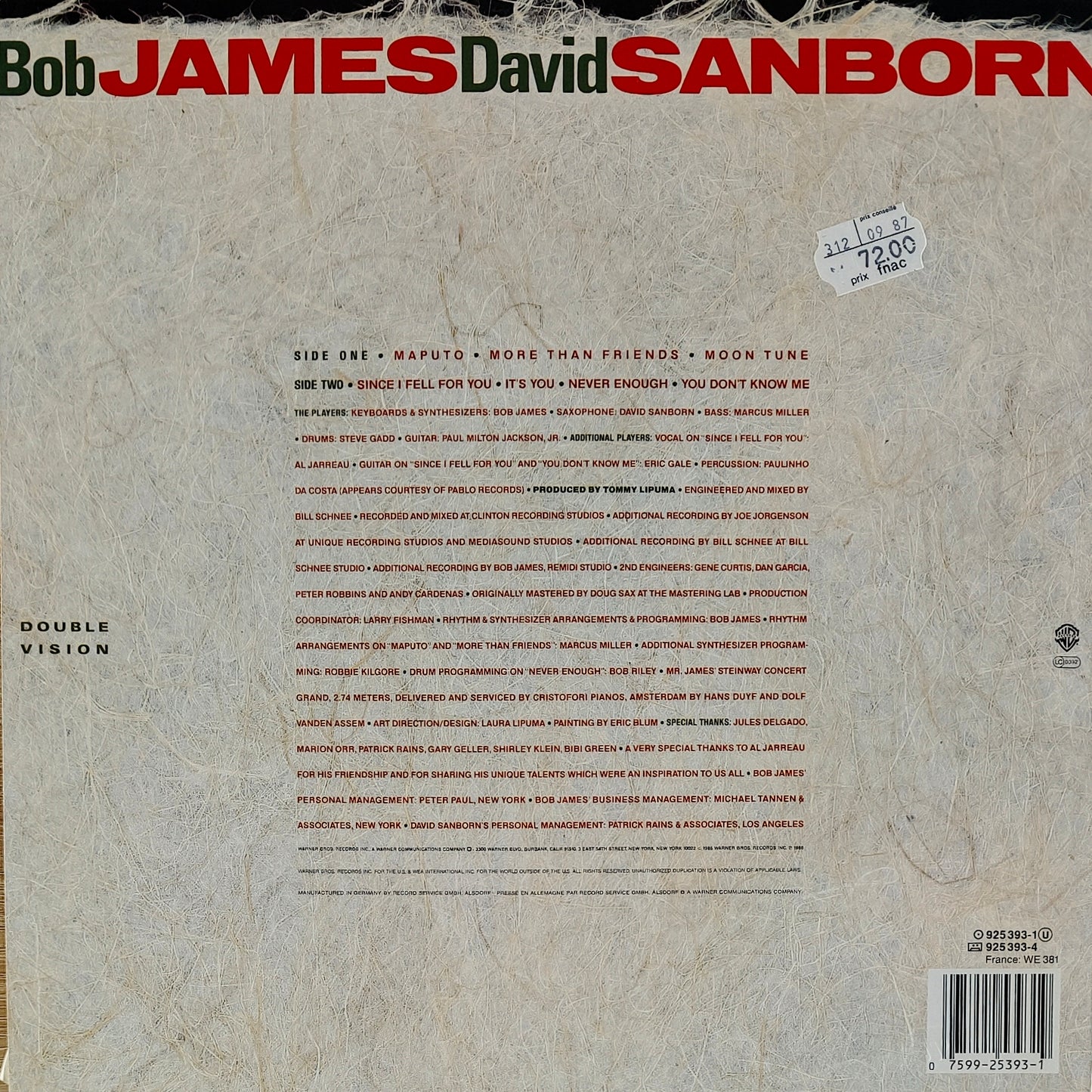 BOB JAMES / DAVID SANBORN - Double Vision